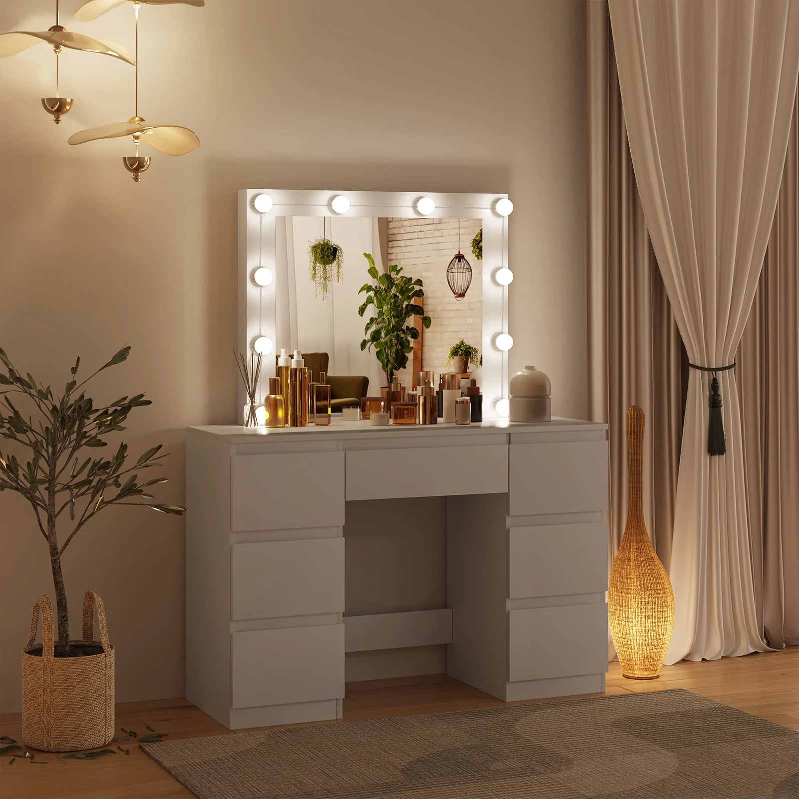 Coiffeuse moderne LED 7 tiroirs