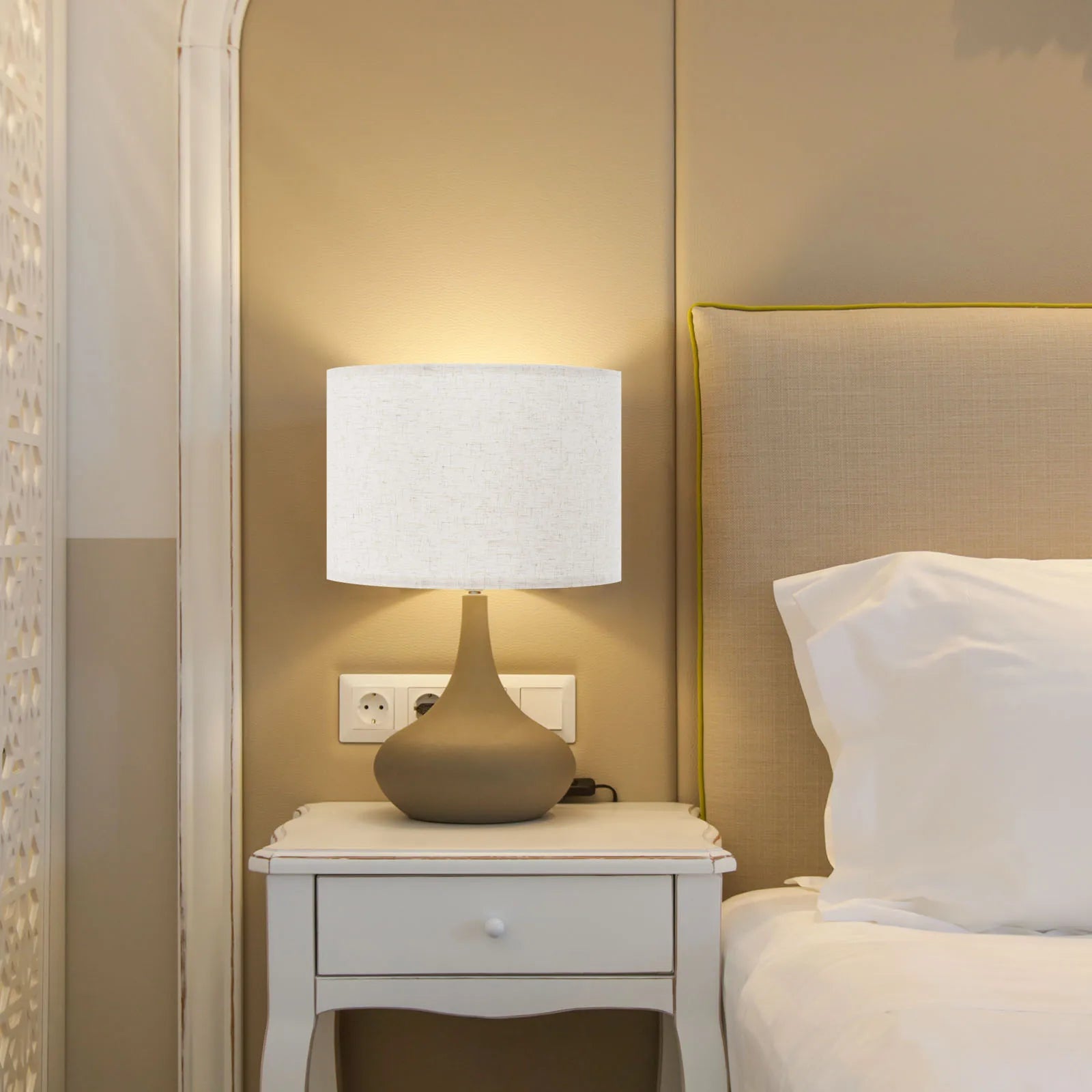 Abat-jour détachable en lin pour lampe