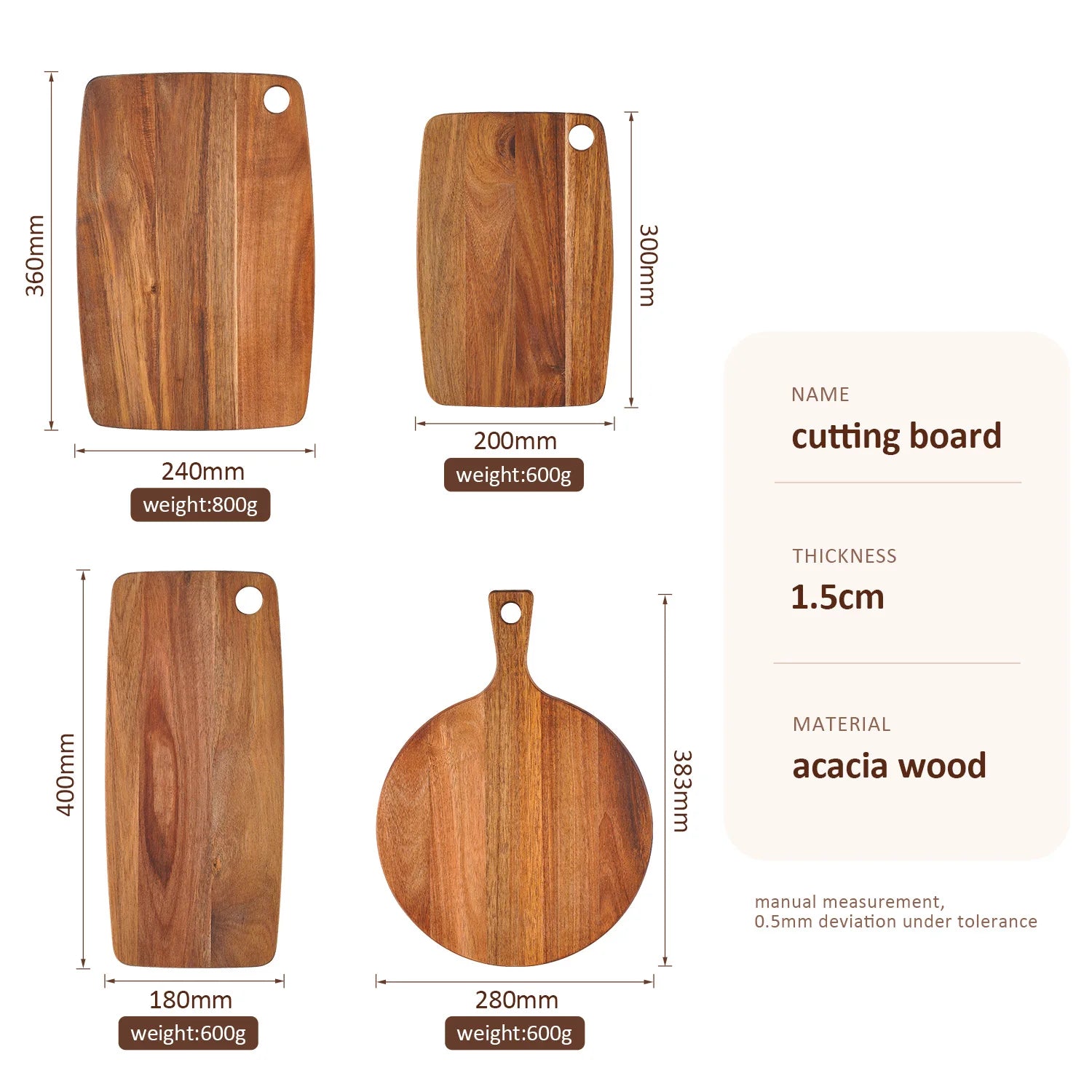 Planche à découper en bois d’acacia