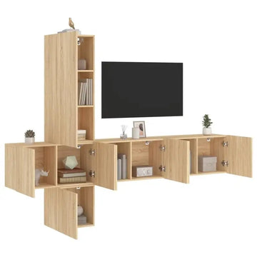 Meuble TV Mural 8 rangements