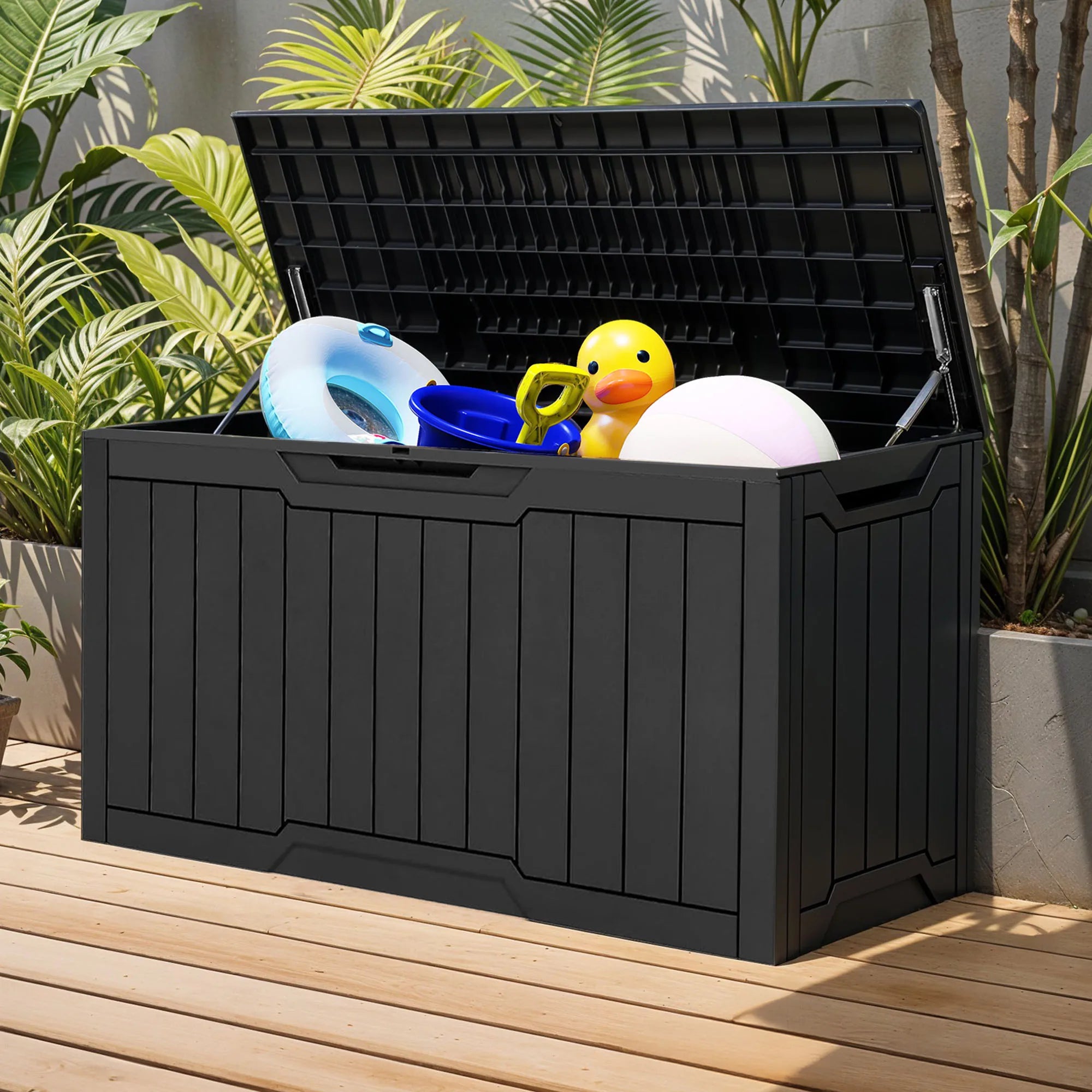 Coffre de rangement noir extérieur