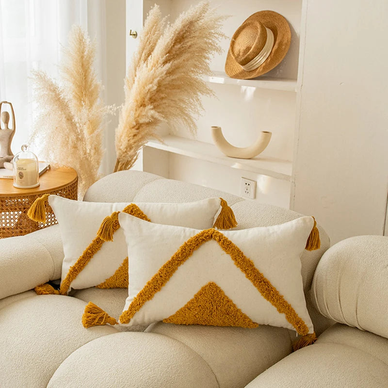 Housse de Coussin Boho Jaune
