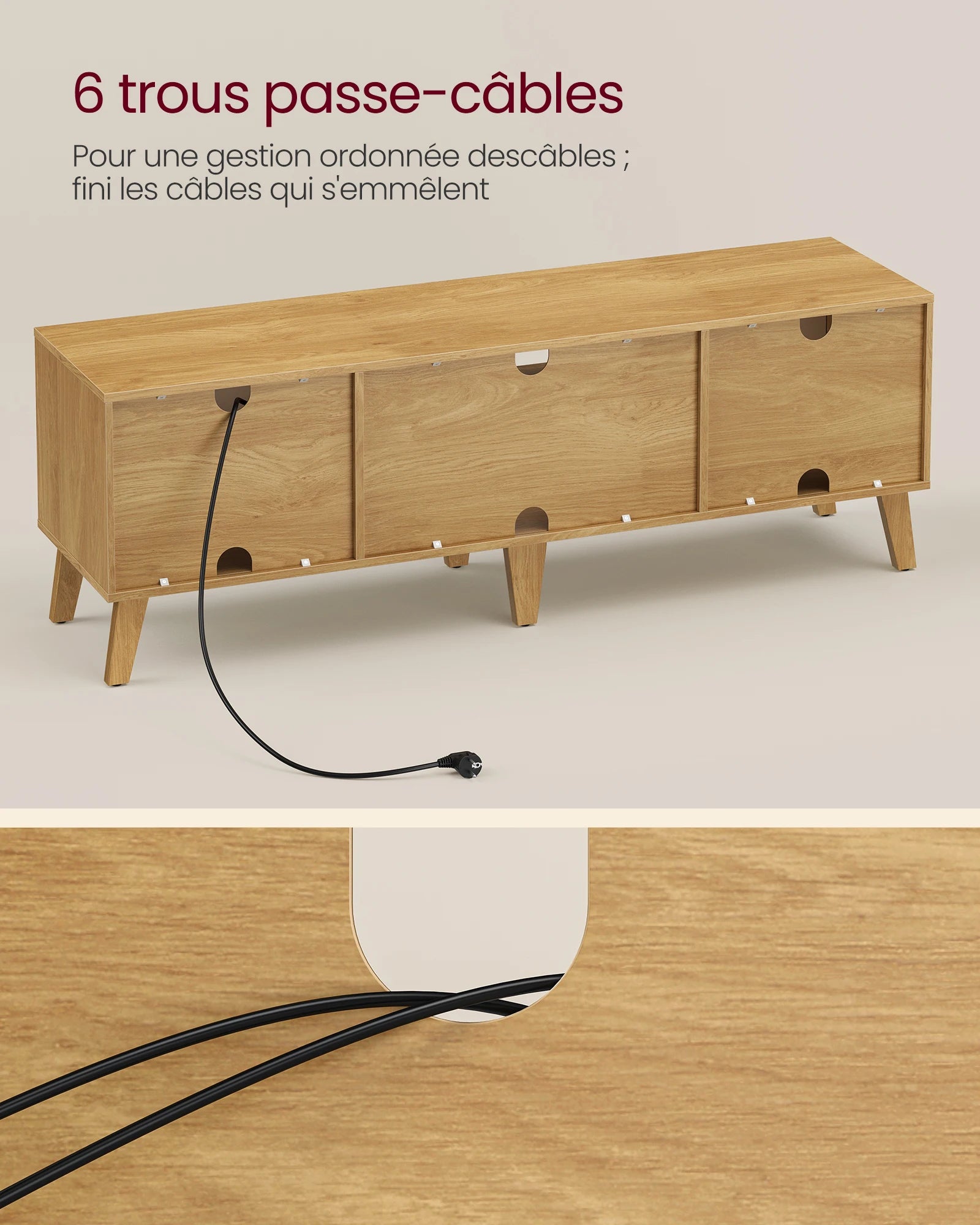 Meuble TV Scandinave 2 Portes