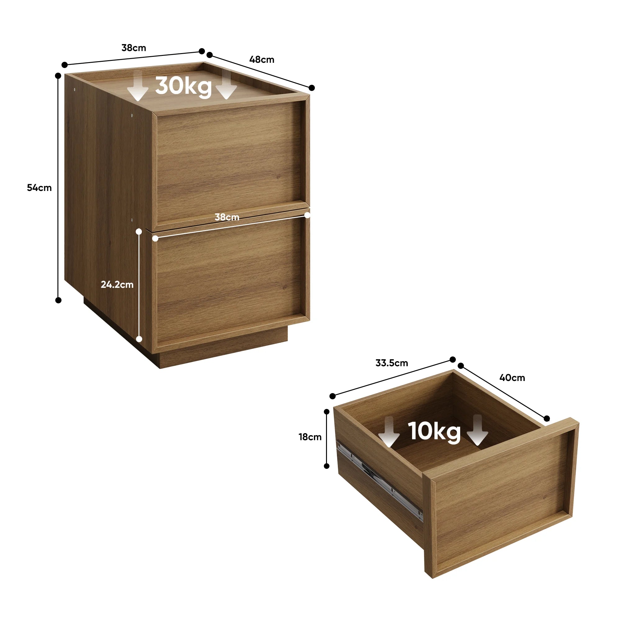 Table de Chevet Bois Bicolore