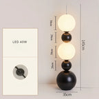 Nordic Black White Gourd Floor Lamp for Bedroom Living Room Next To The High-end Vertical Atmosphere Lamp LED Tricolor Light