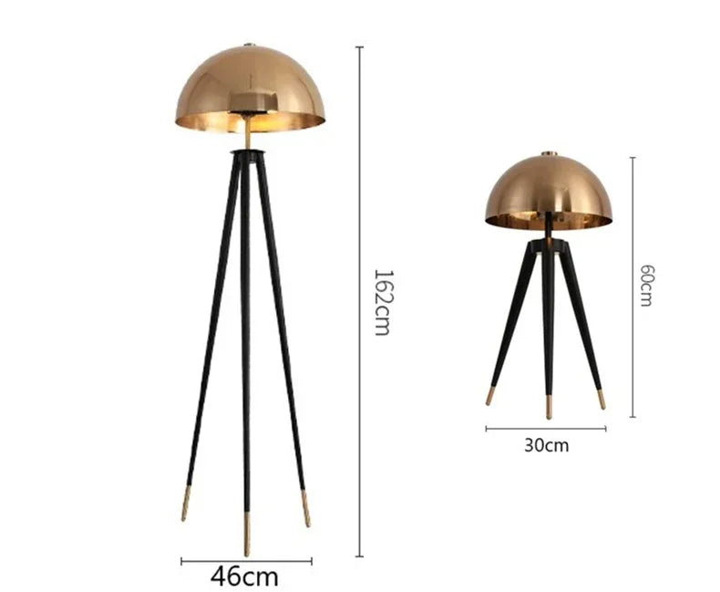 Nordic Postmodern Luxury Retro Art Exhibition Hall Bedroom Living Room Creative Tripod Mushroom Bedside Table Lights Floor Lamp