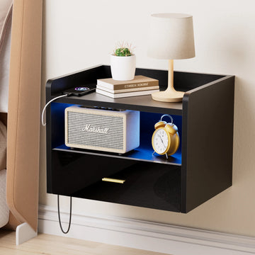 Table de chevet murale flottante LED