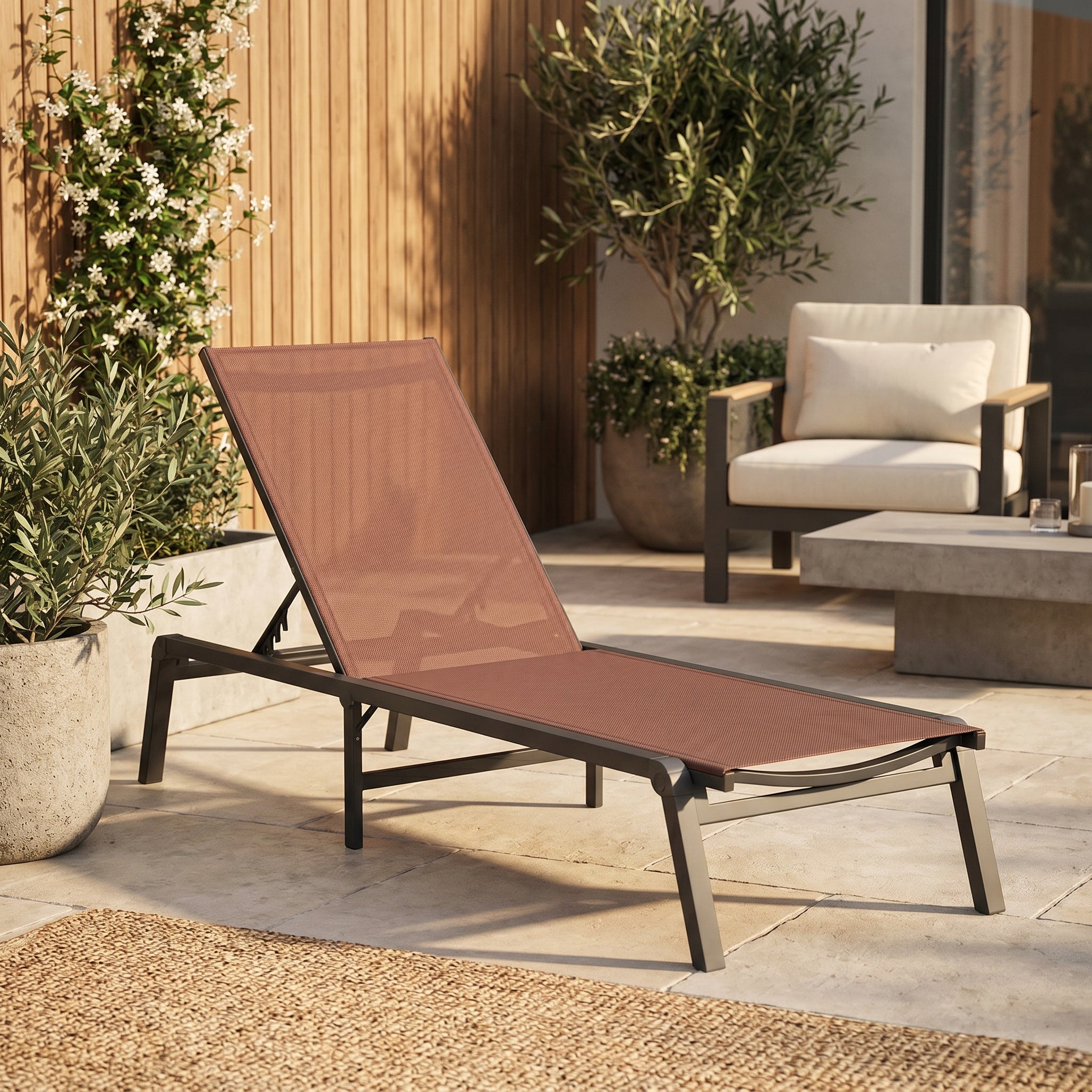 Bain de soleil aluminium textilène réglable