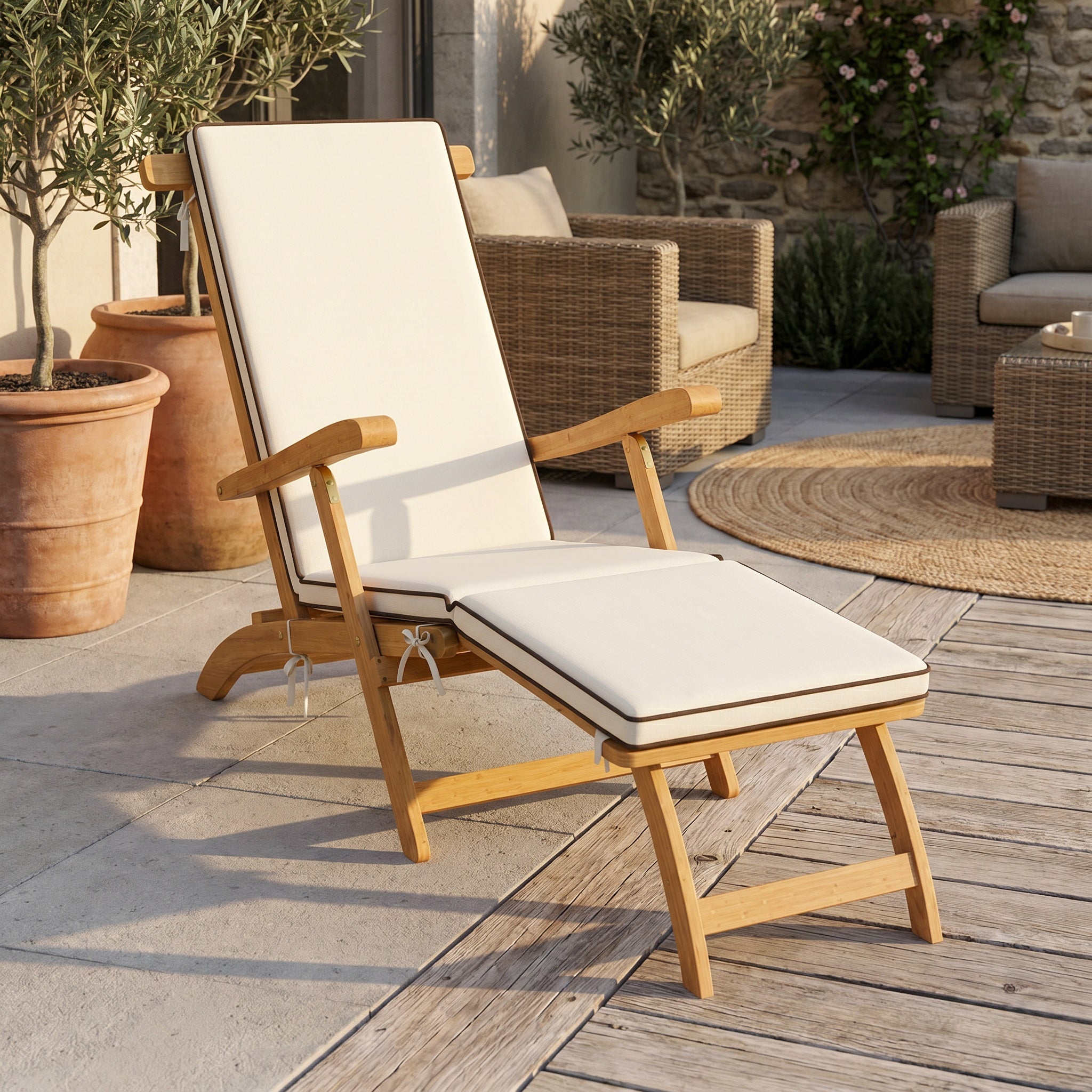 Transat inclinable avec coussin