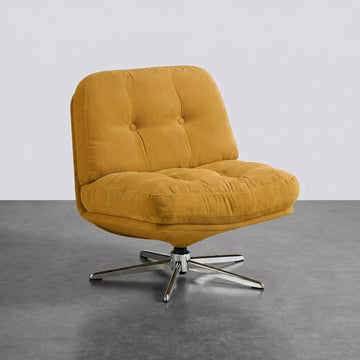Fauteuil lounge pivotant capitonné