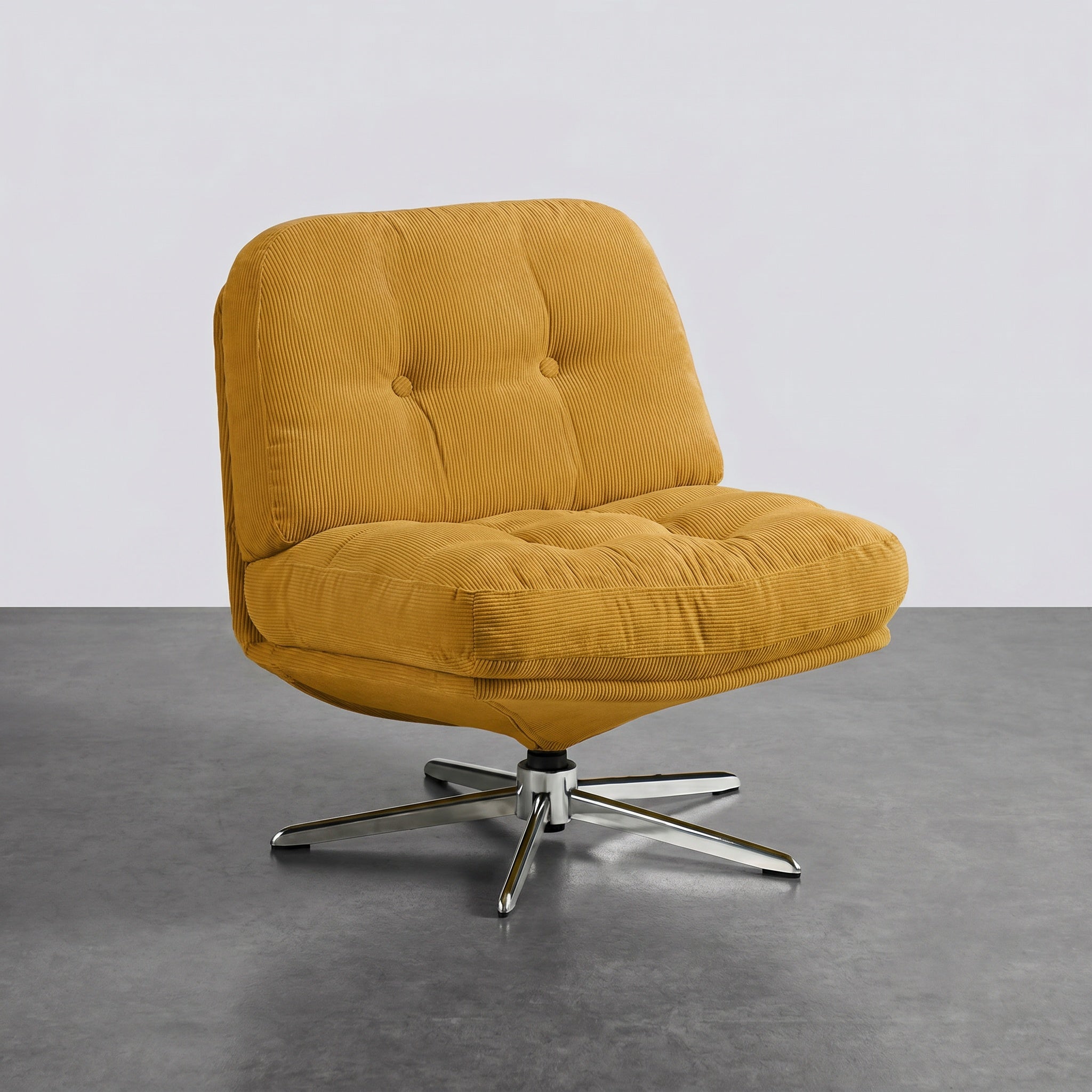 Fauteuil lounge pivotant capitonné