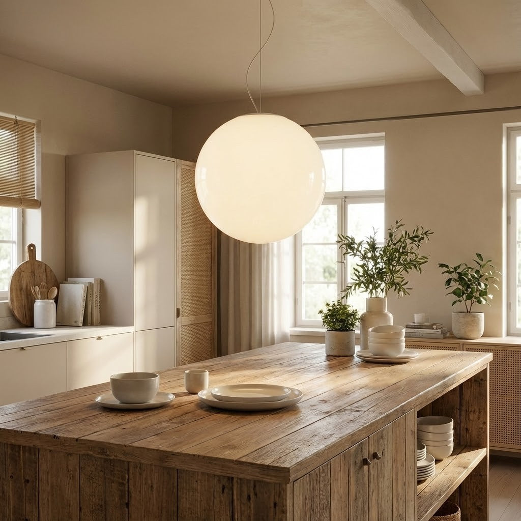 Abat-jour sphère en verre pour suspension