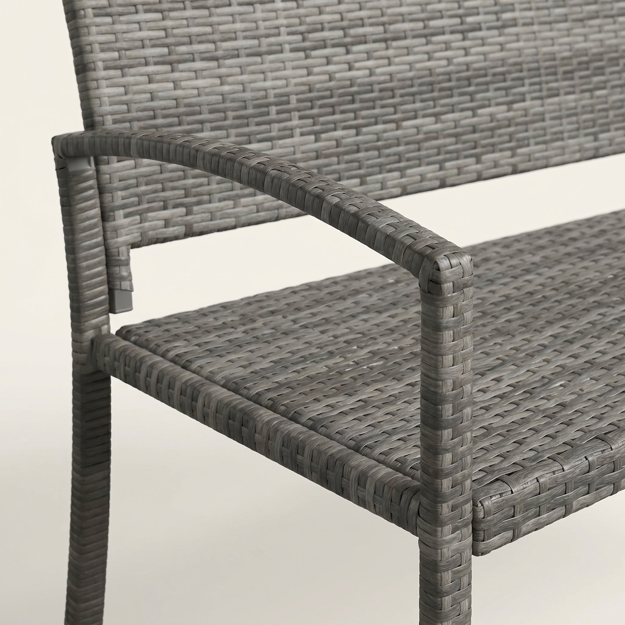 Banc de jardin en résine tressée avec assise confortable