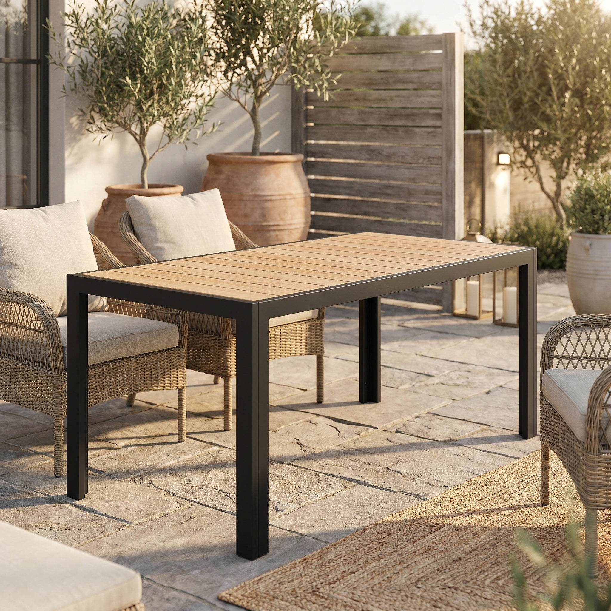 Table de jardin rectangulaire