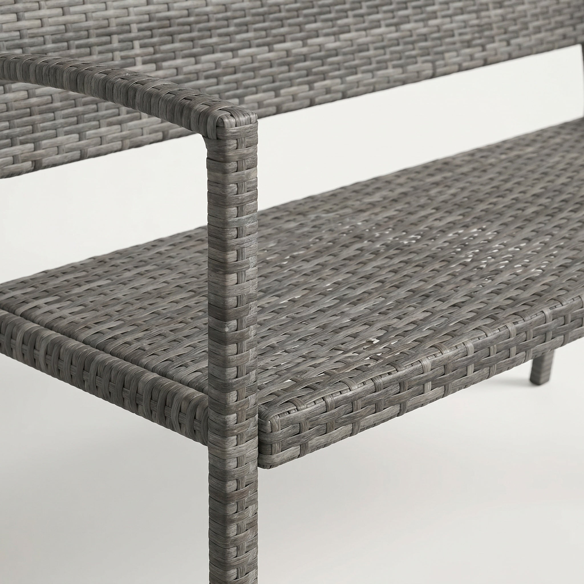 Banc de jardin en résine tressée avec assise confortable