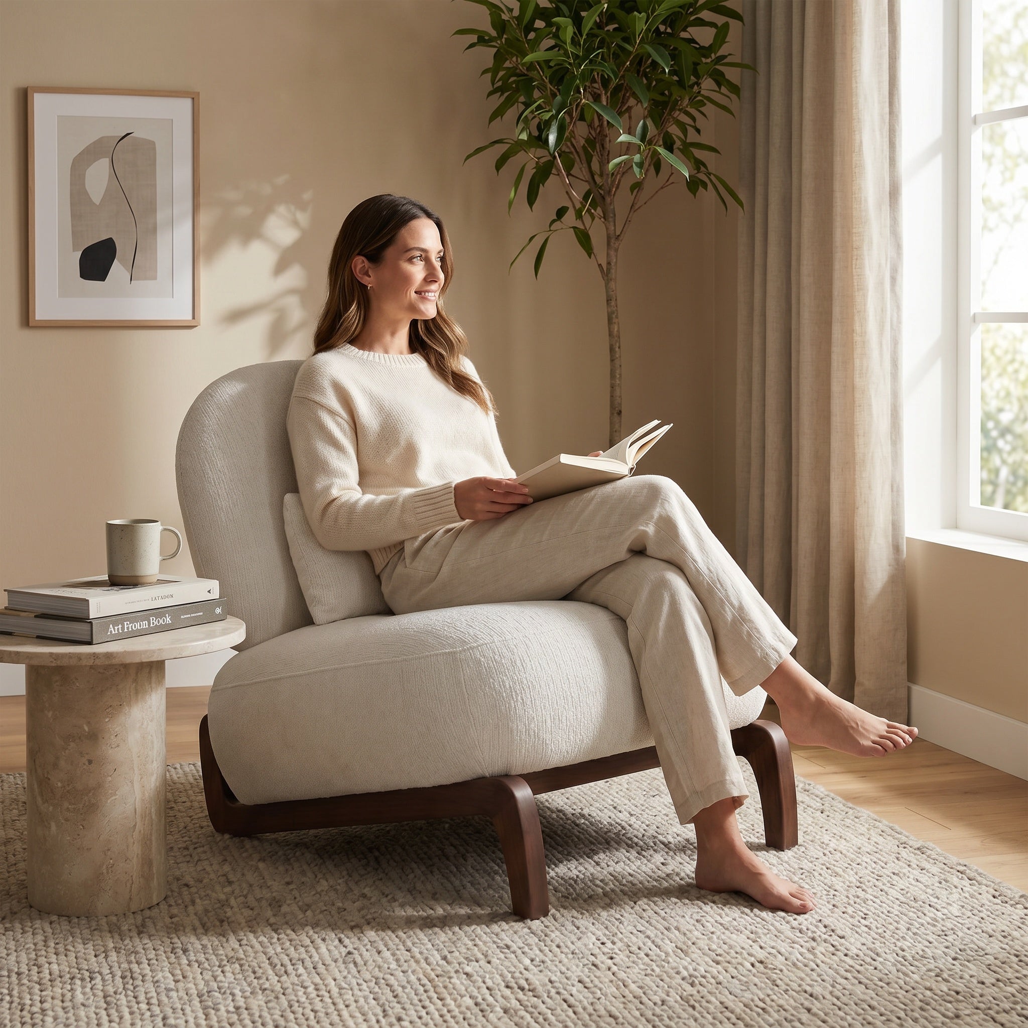 Fauteuil relax incliné avec coussin