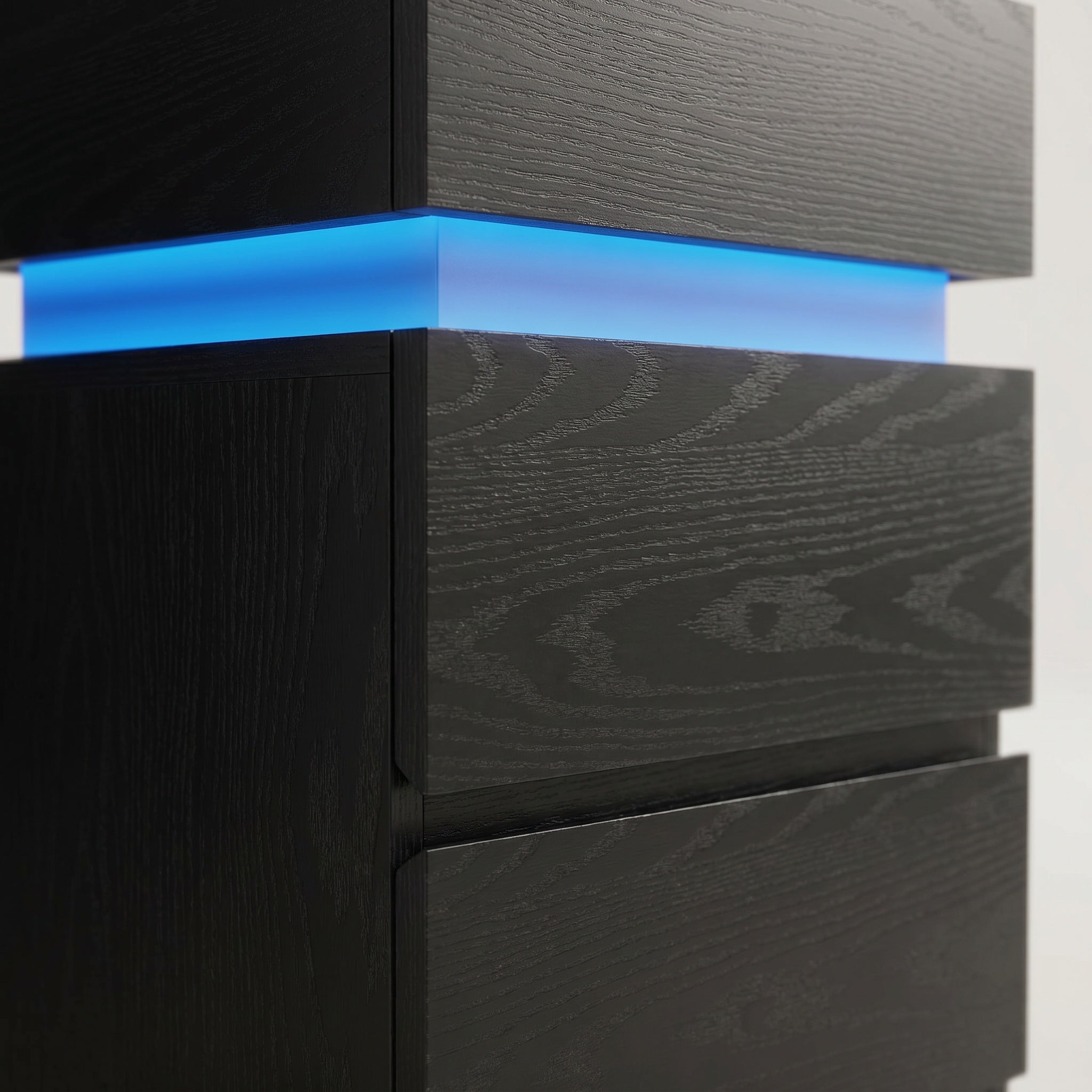 Table de chevet LED 3 tiroirs moderne
