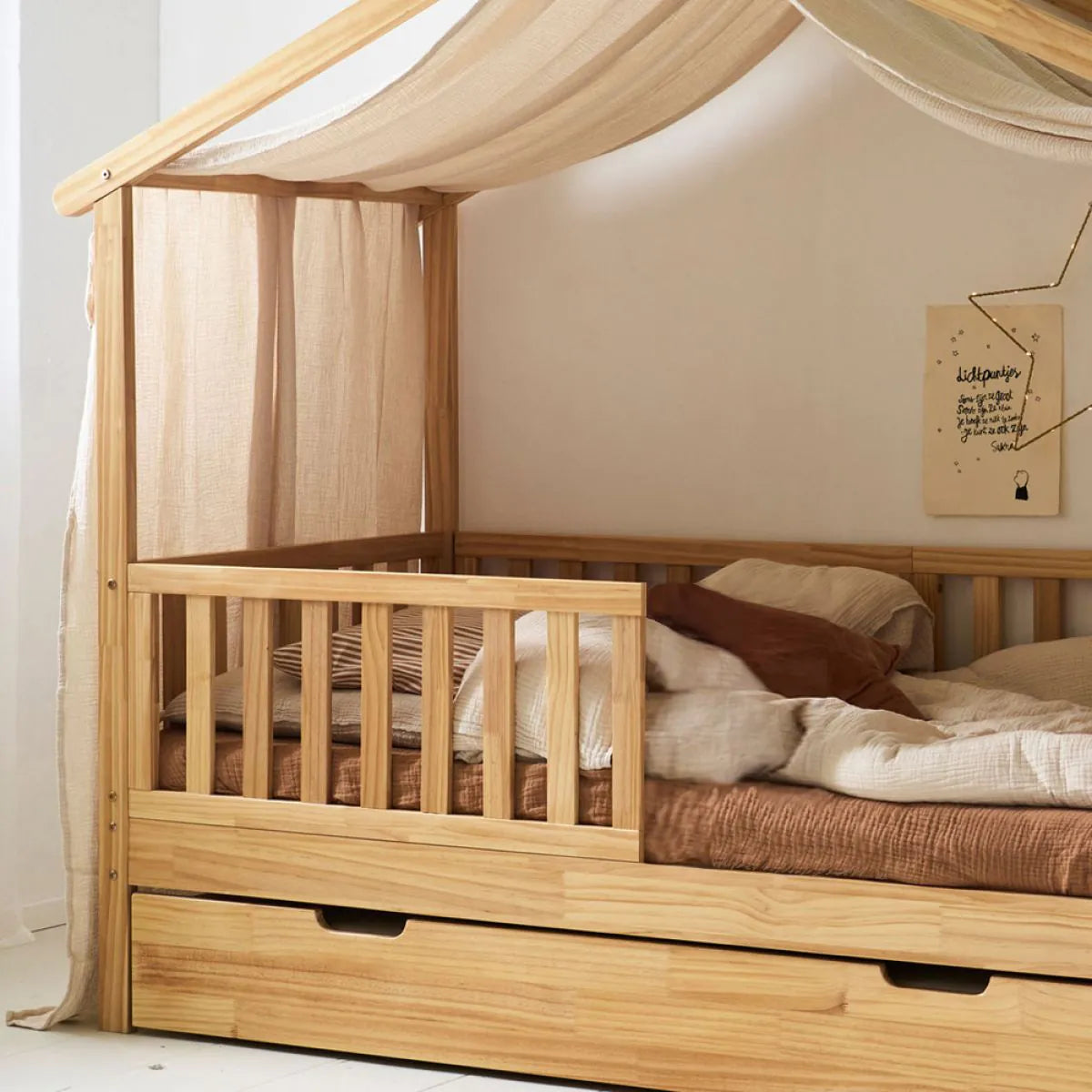 Lit Cabane en Bois pour Enfant 90x190 cm