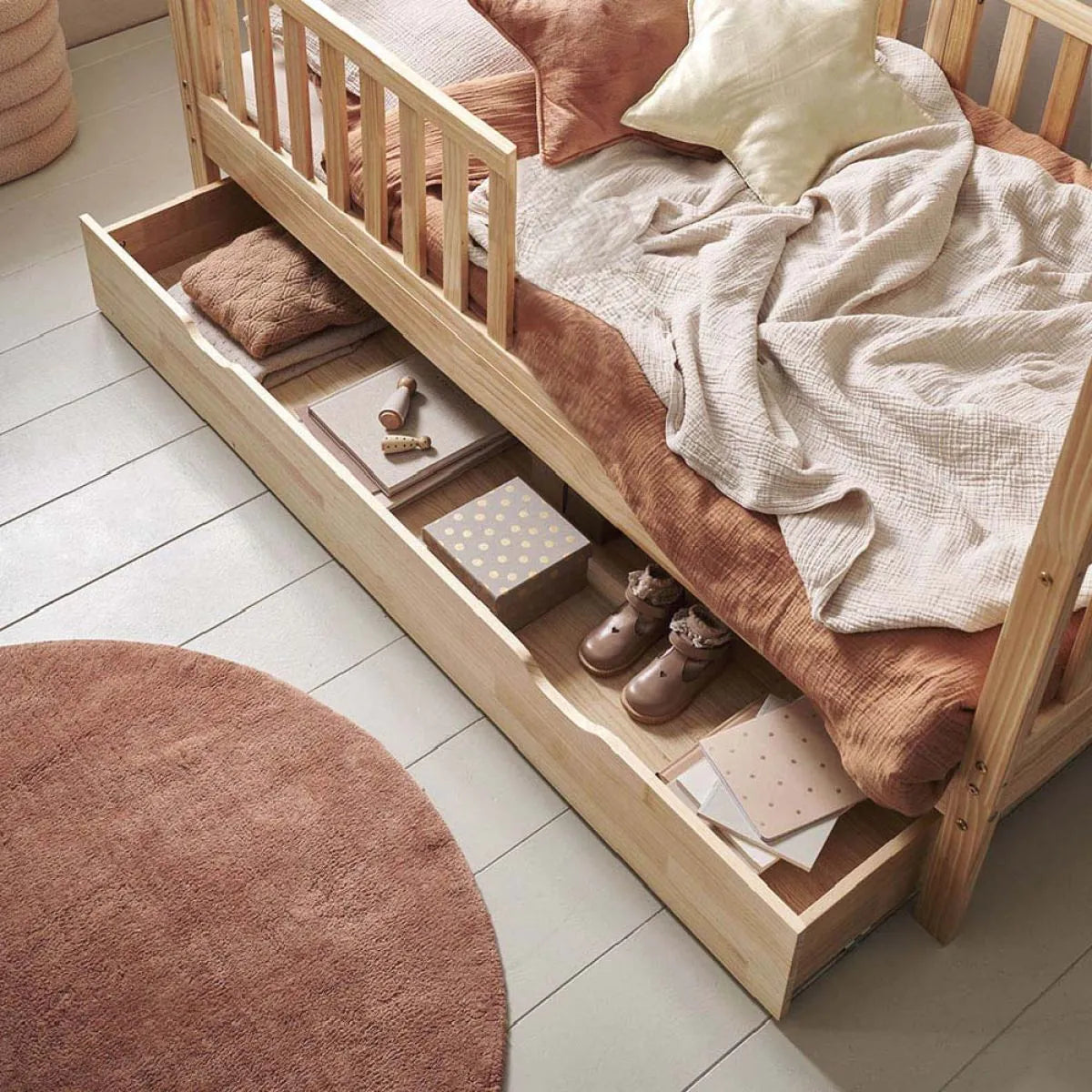 Lit Cabane en Bois pour Enfant 90x190 cm