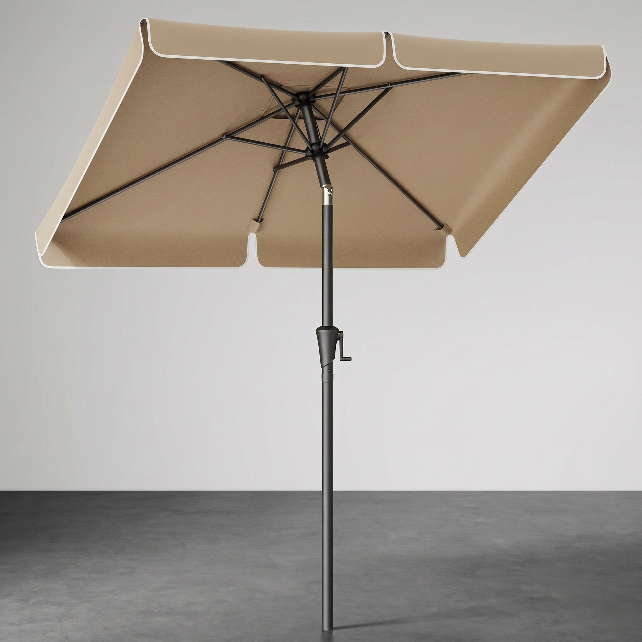 Parasol droit aluminium toile manivelle