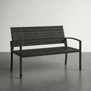 Banc de jardin en résine tressée avec assise confortable