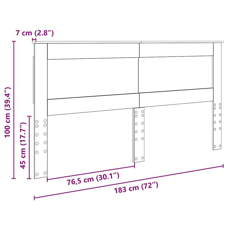 Sonoma Oak Wood Composite Headboard - 180cm Wide Bed Frame, Oak, Durable, Easy Installation for Modern & Traditional Bedrooms, Fits Single/Double Beds - Elegant Bed Design