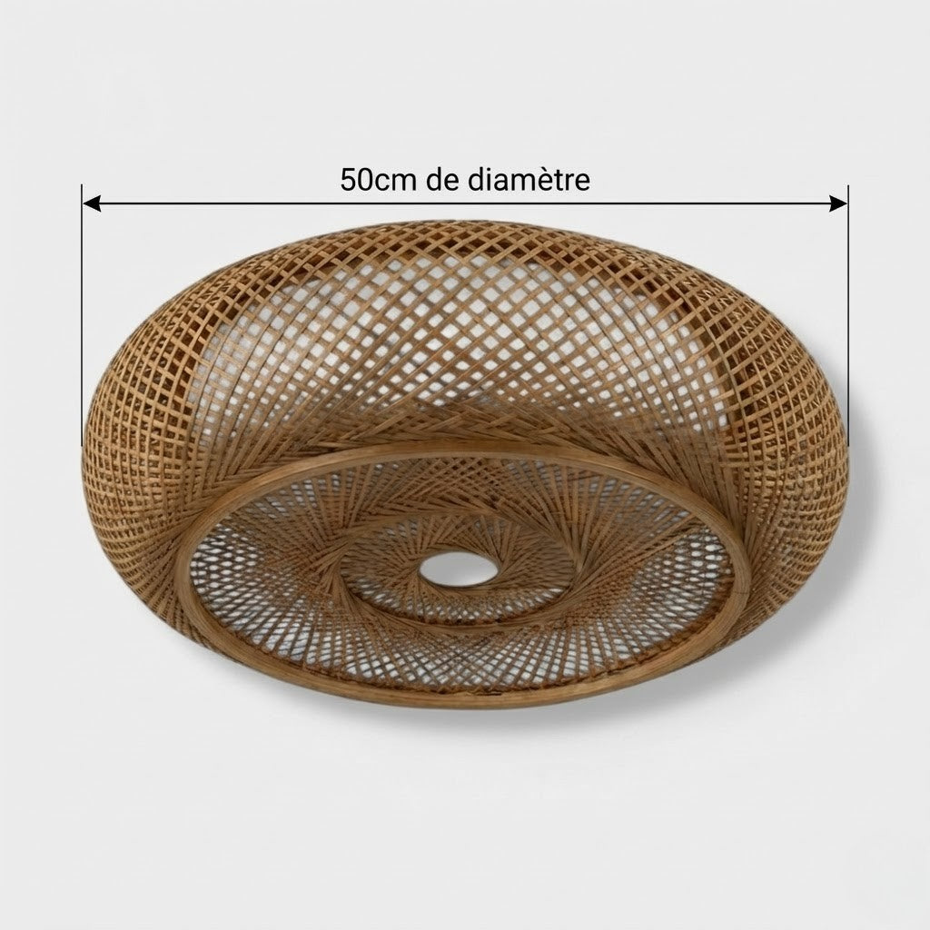 Plafonnier en rotin et bambou style bohème