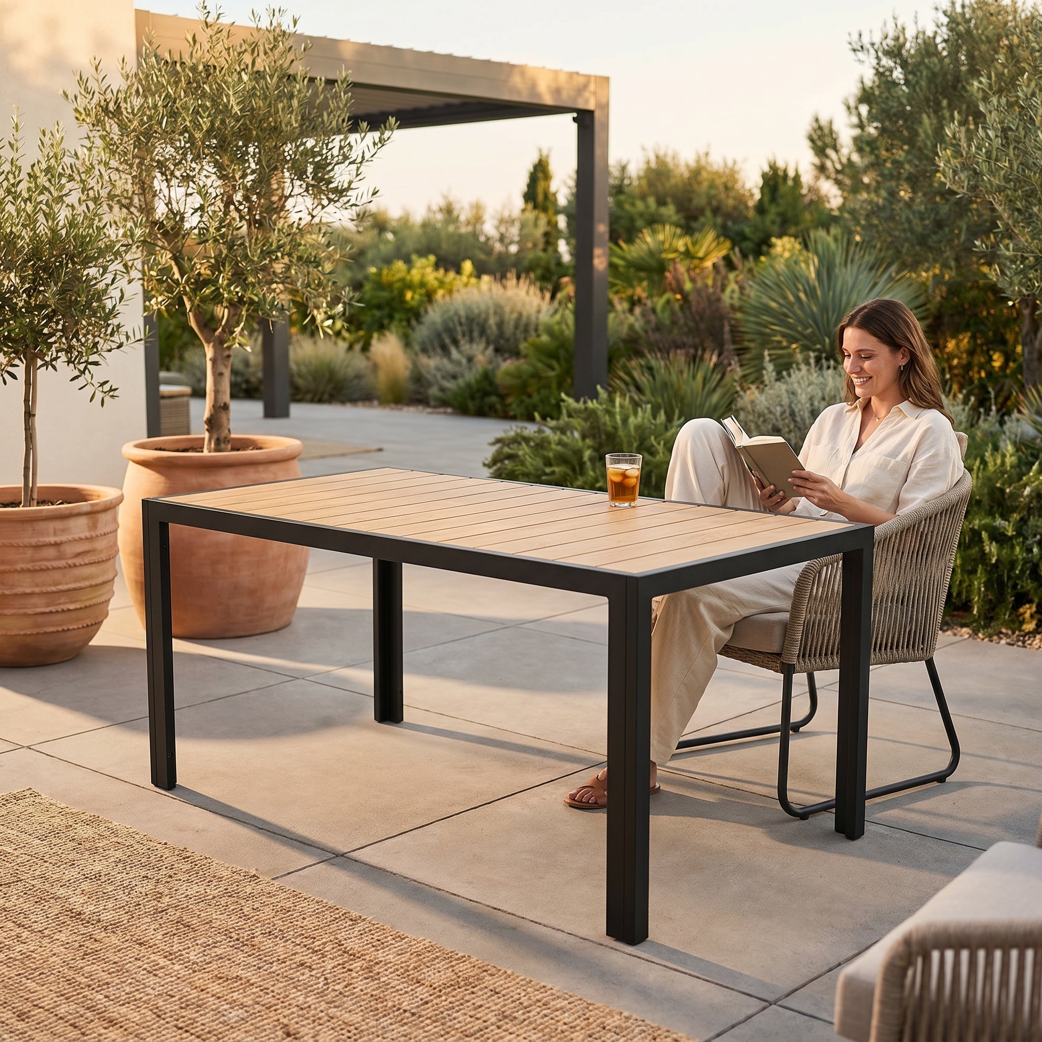 Table de jardin rectangulaire