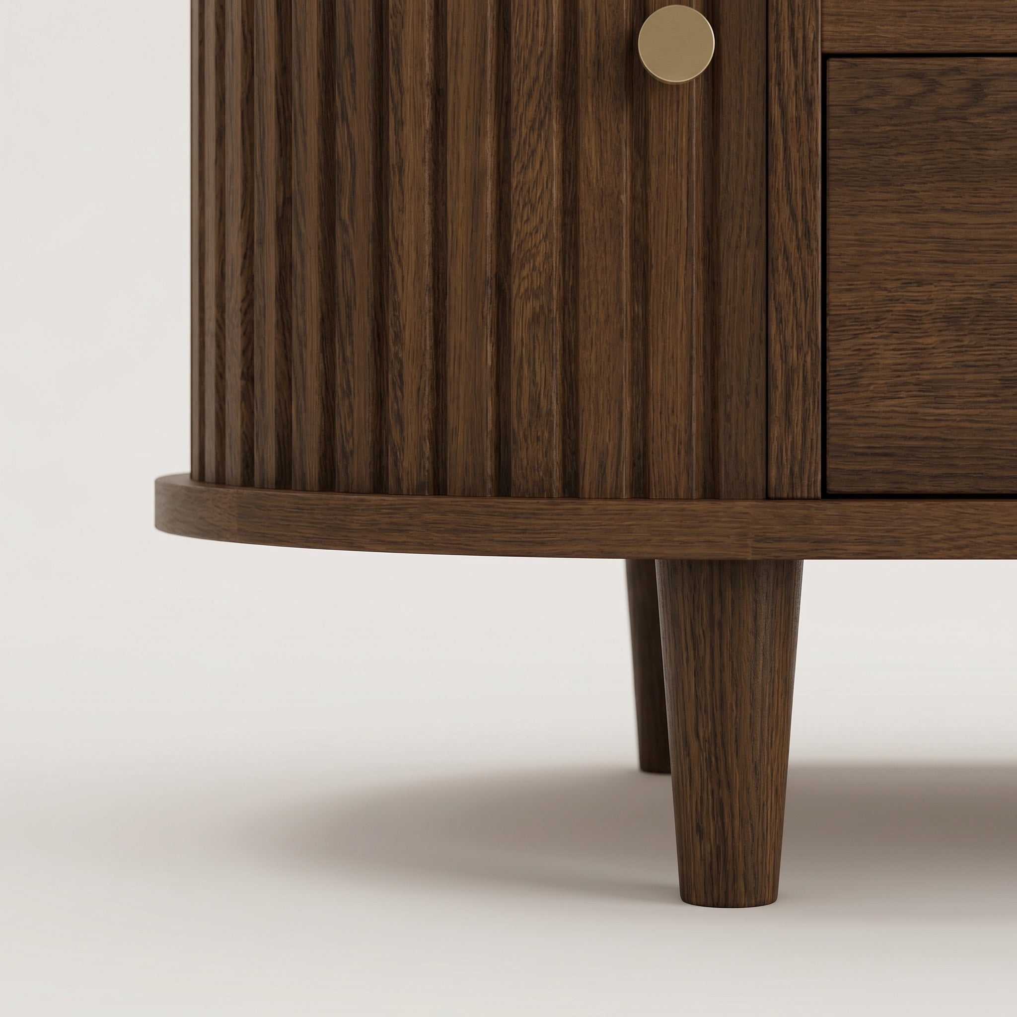 Meuble TV ovale en bois foncé