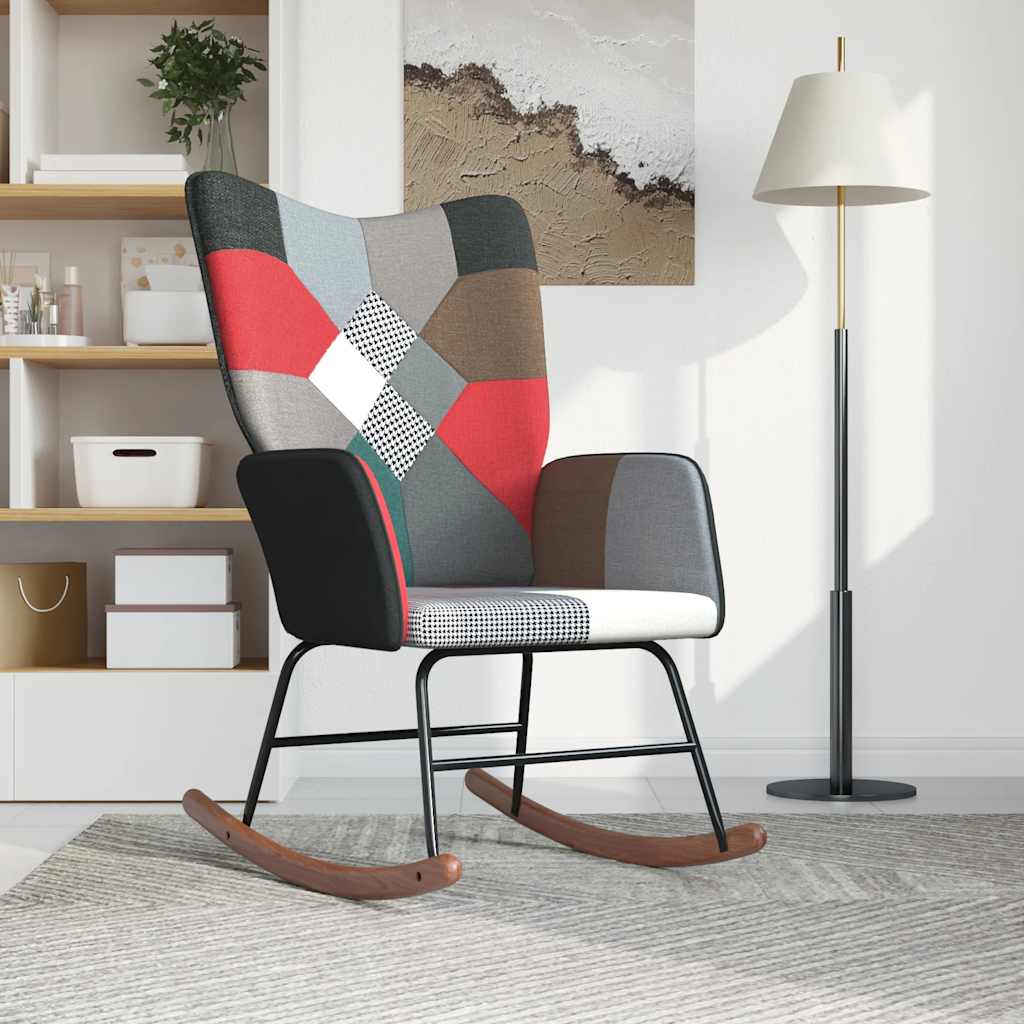 Patchwork Fabric Rocking Chair
