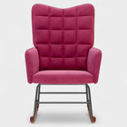 Lounge Chair, Armchair, Linen Look, Quiet Chair, Lounge Chair with High Load Capacity for Bedroom, Living Room. Rocking Chair Velvet Wine Red.