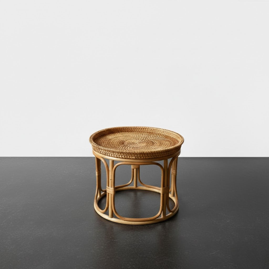 Table basse rotin décorative