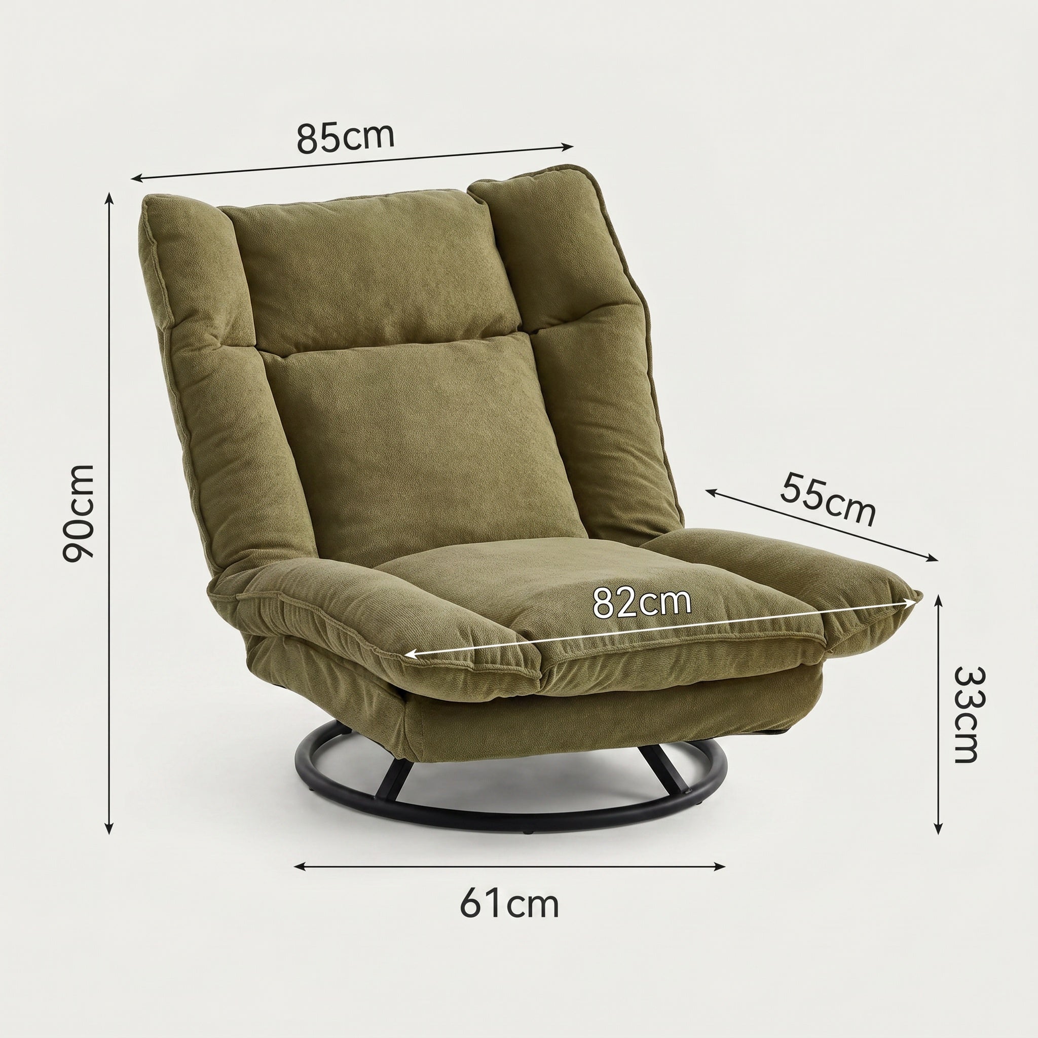 Chaise longue relax extérieure avec coussins épais