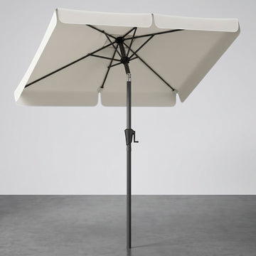 Parasol droit aluminium toile manivelle