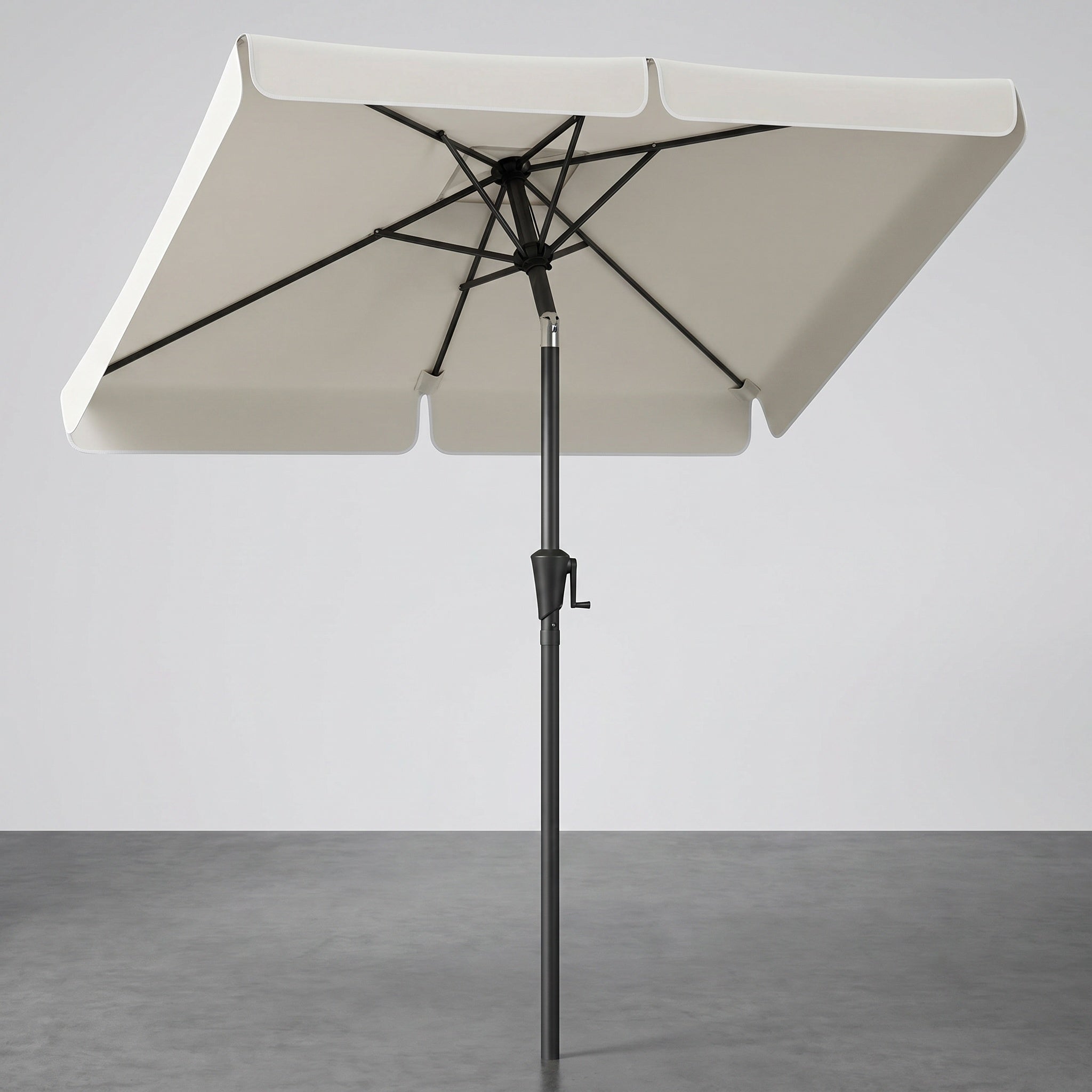 Parasol droit aluminium toile manivelle