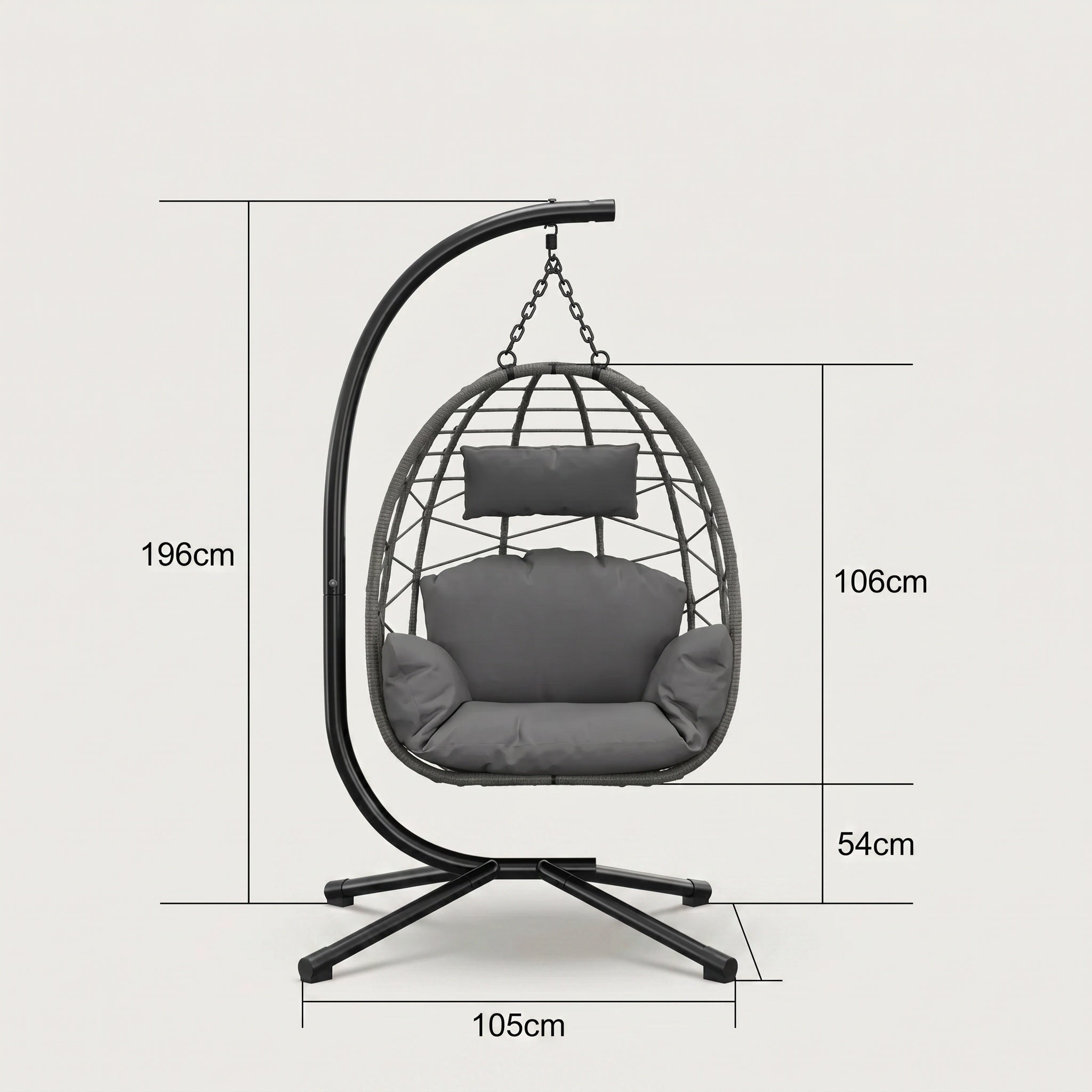 Fauteuil œuf suspendu sur pied