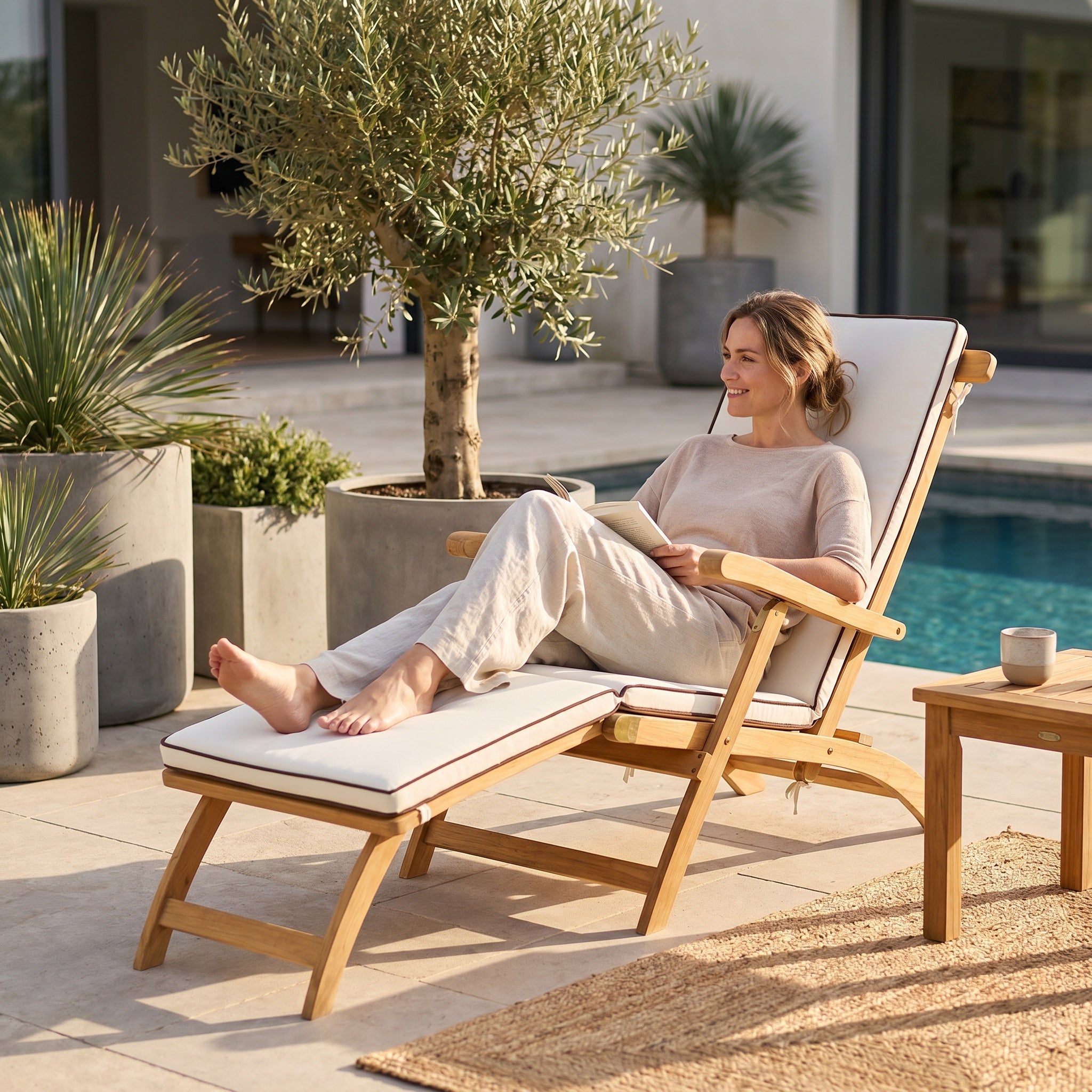 Transat inclinable avec coussin
