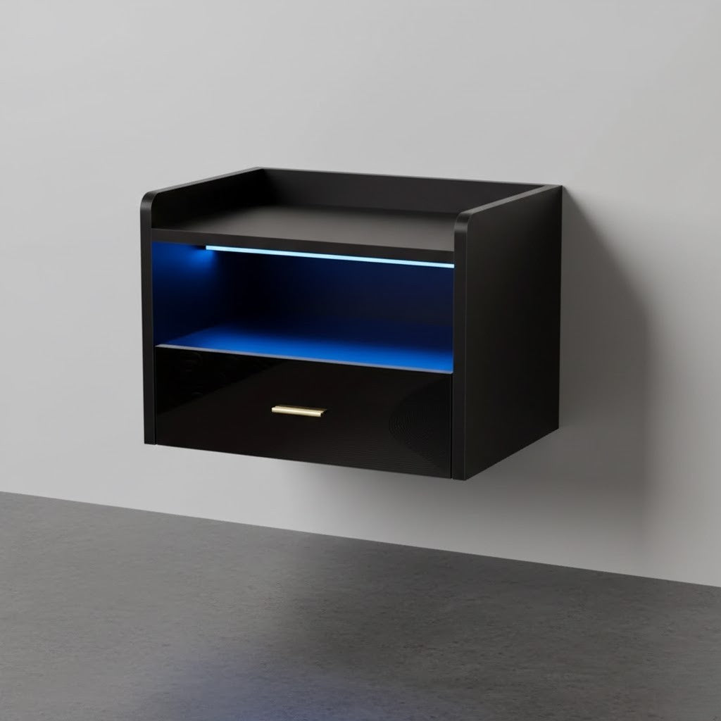 Table de chevet murale flottante LED