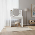 Coiffeuse LED 2 tiroirs 4 étagères