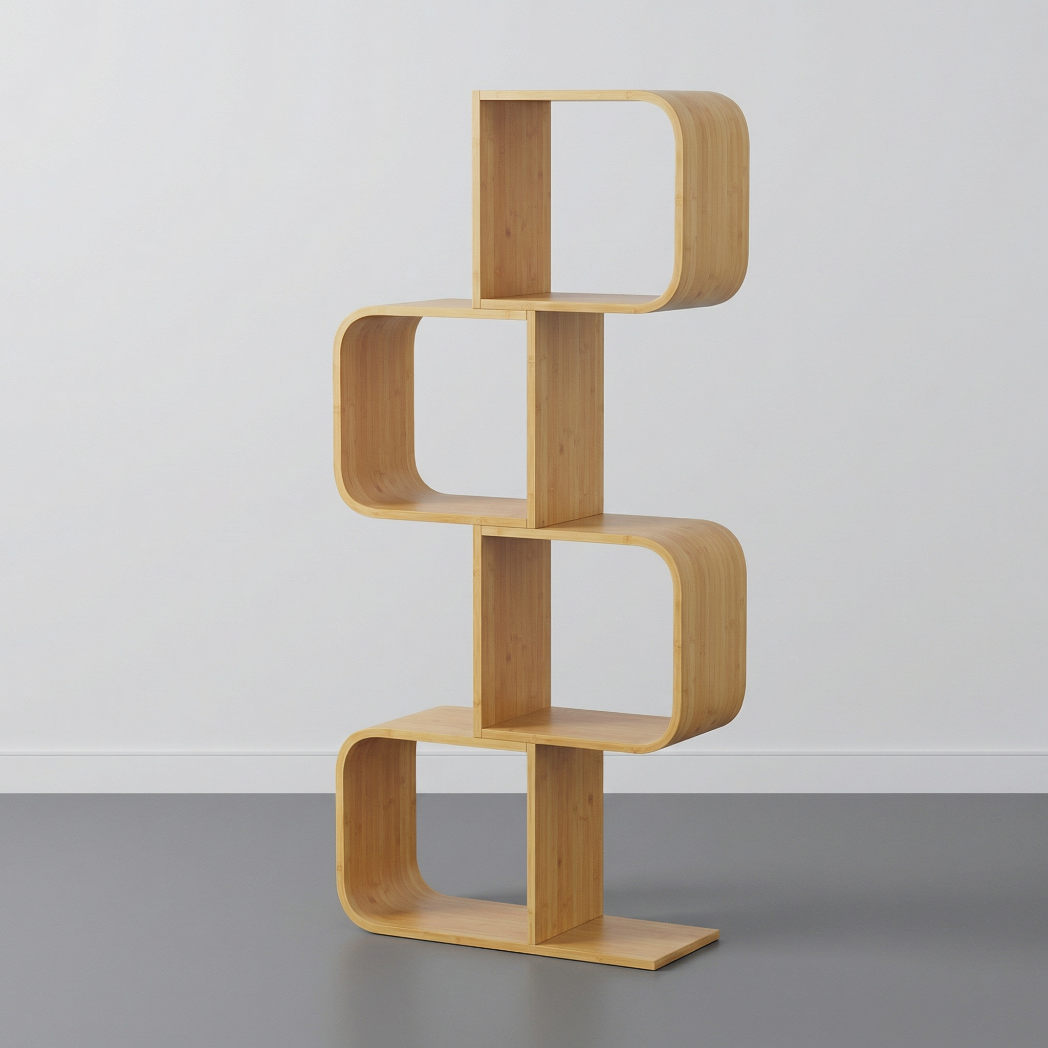 Bibliothèque Bambou 4 Étages Forme S