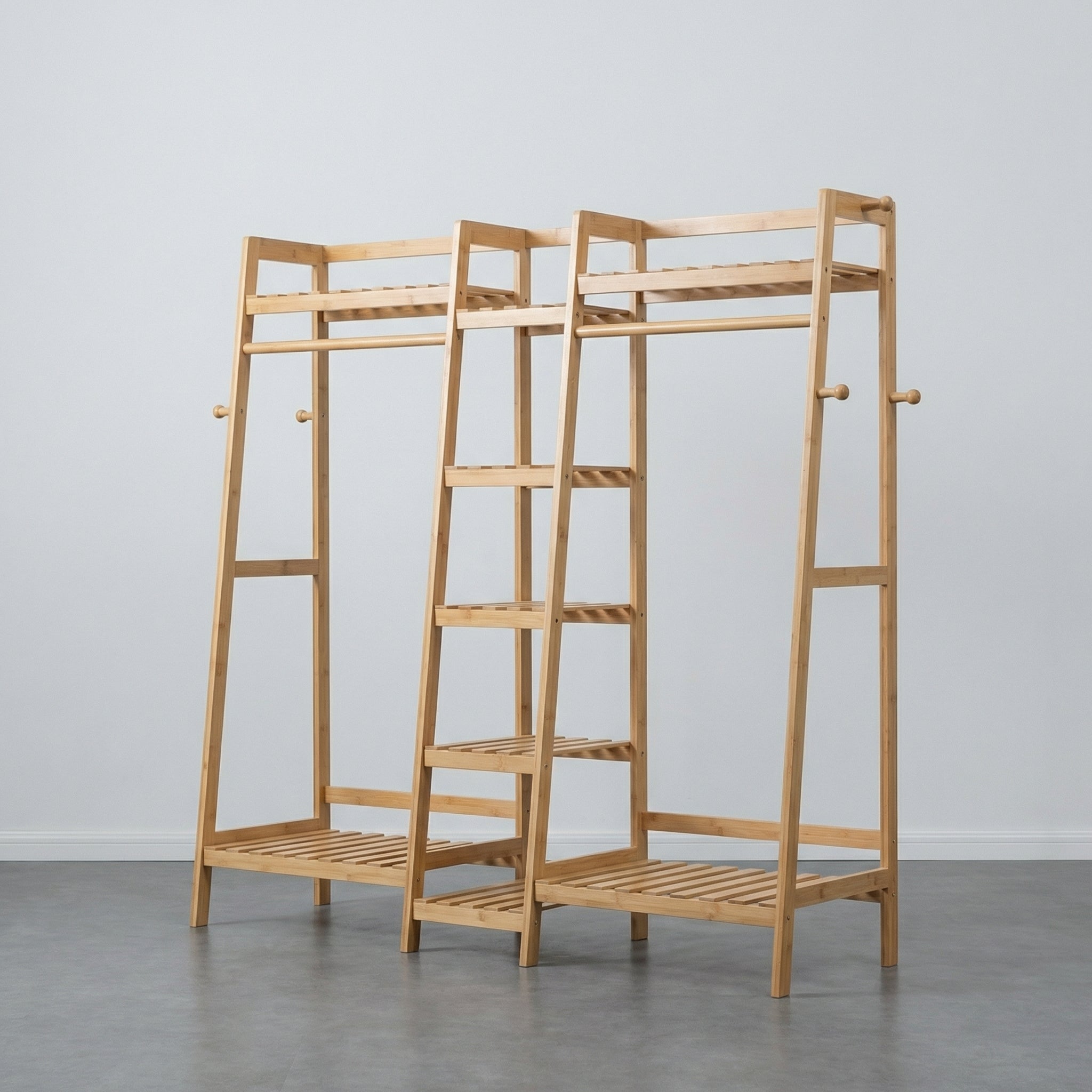 Étagère Bambou Marron avec Tringles