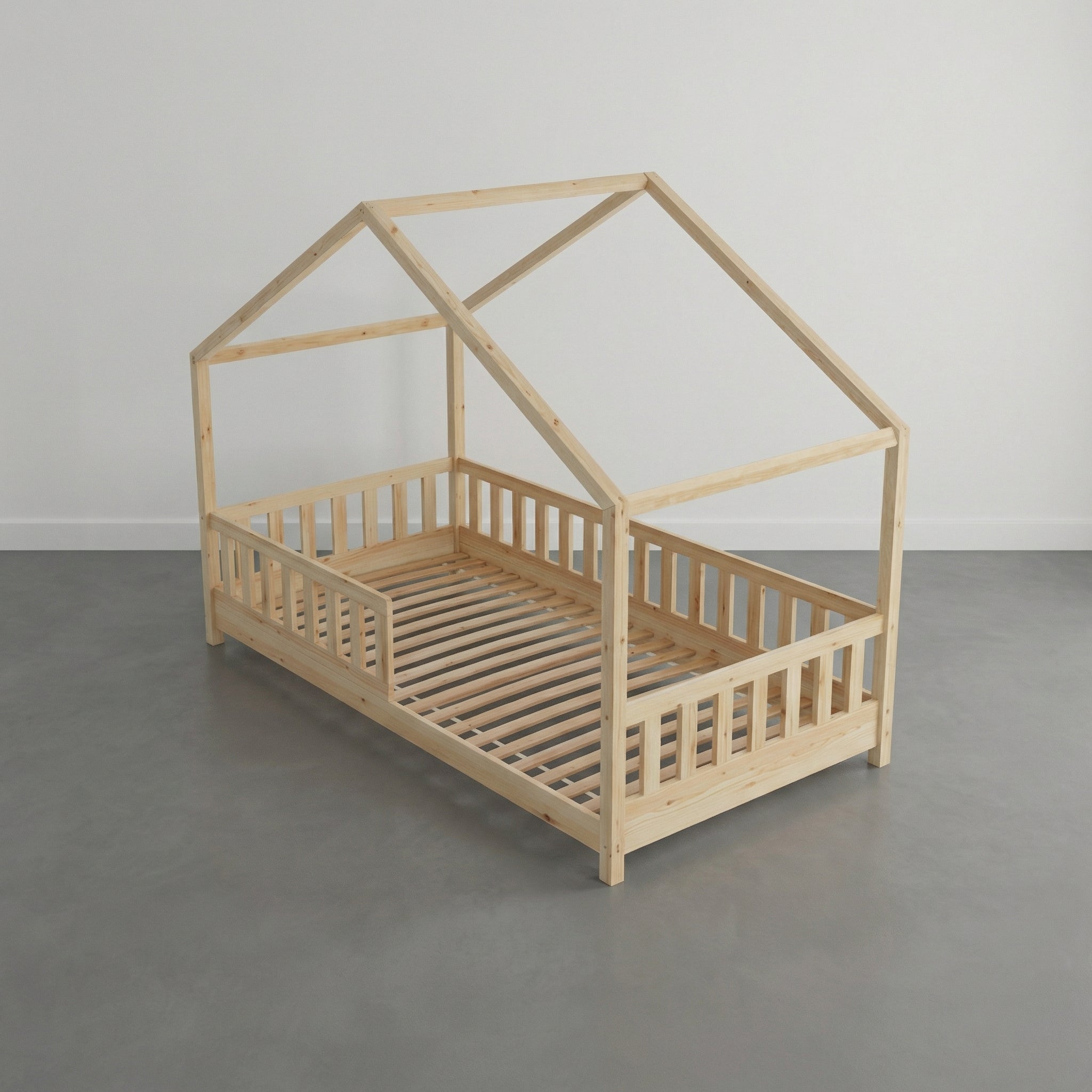 Lit Cabane en Bois pour Enfant 90x190 cm