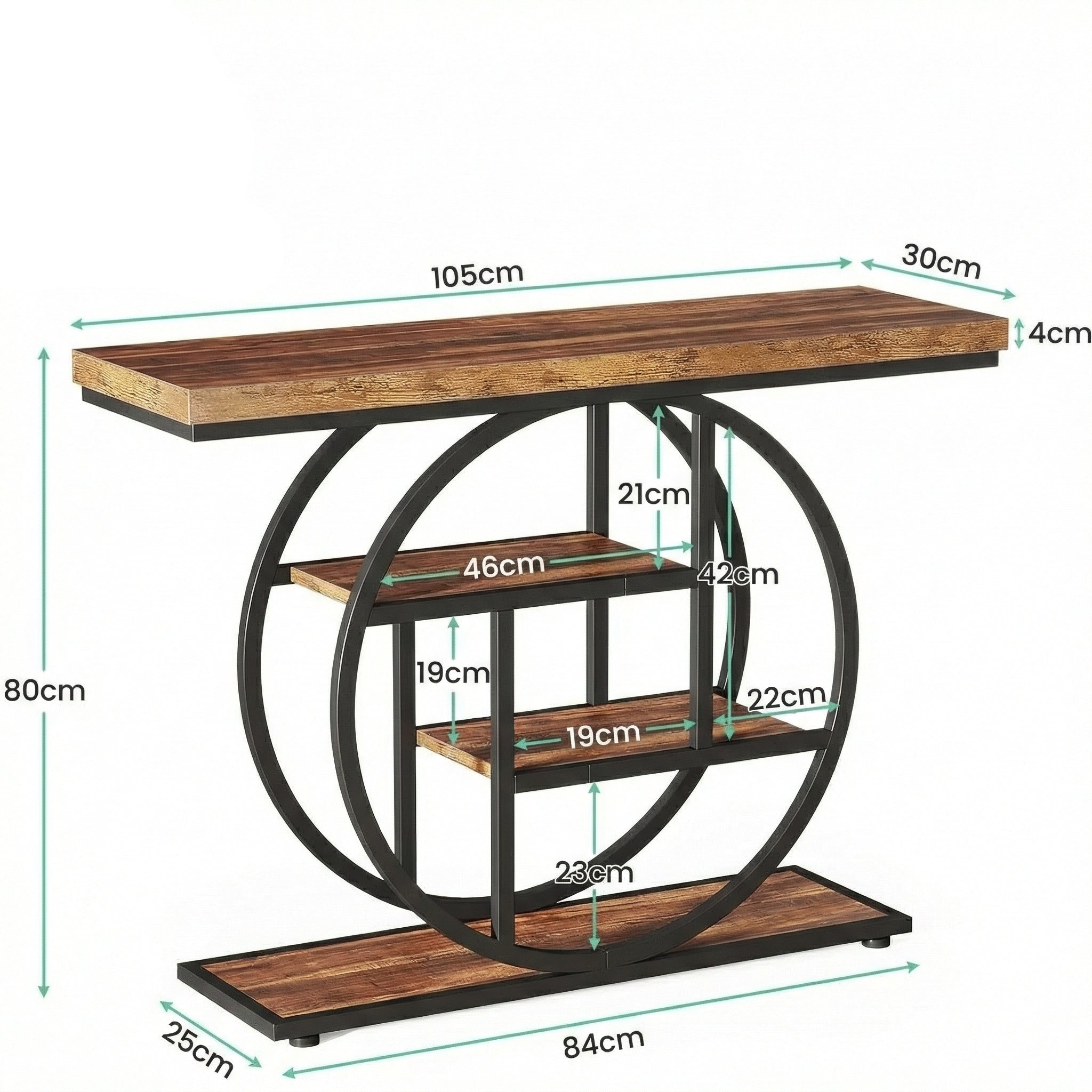 Console Moderne 4 Étagères Bois