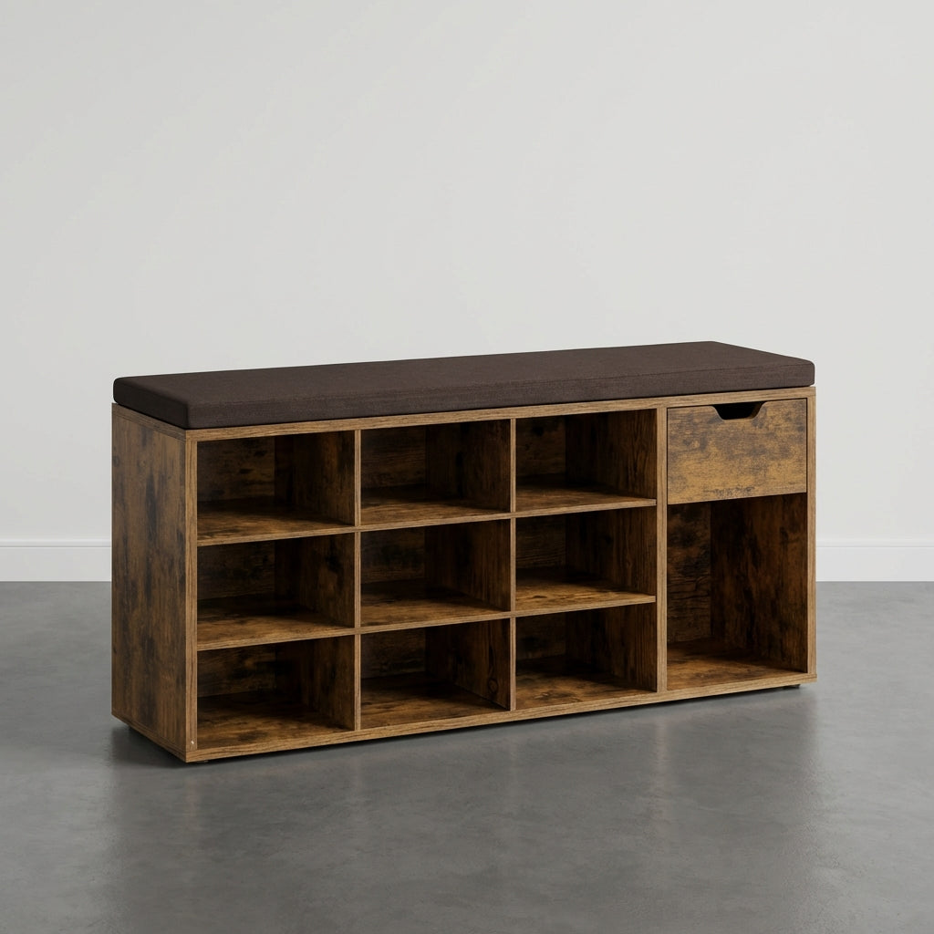 Banc à Chaussures avec Coussin et Tiroir