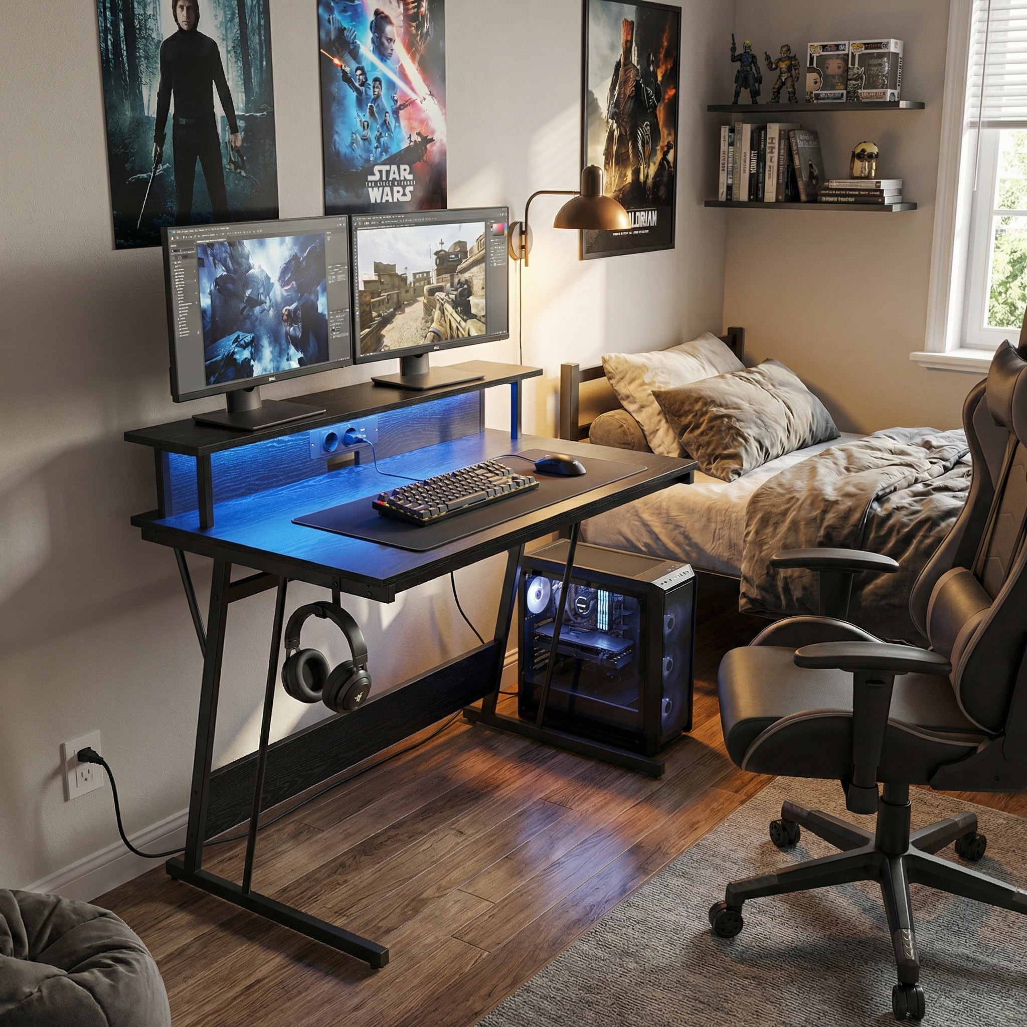Bureau Gaming Noir avec LED