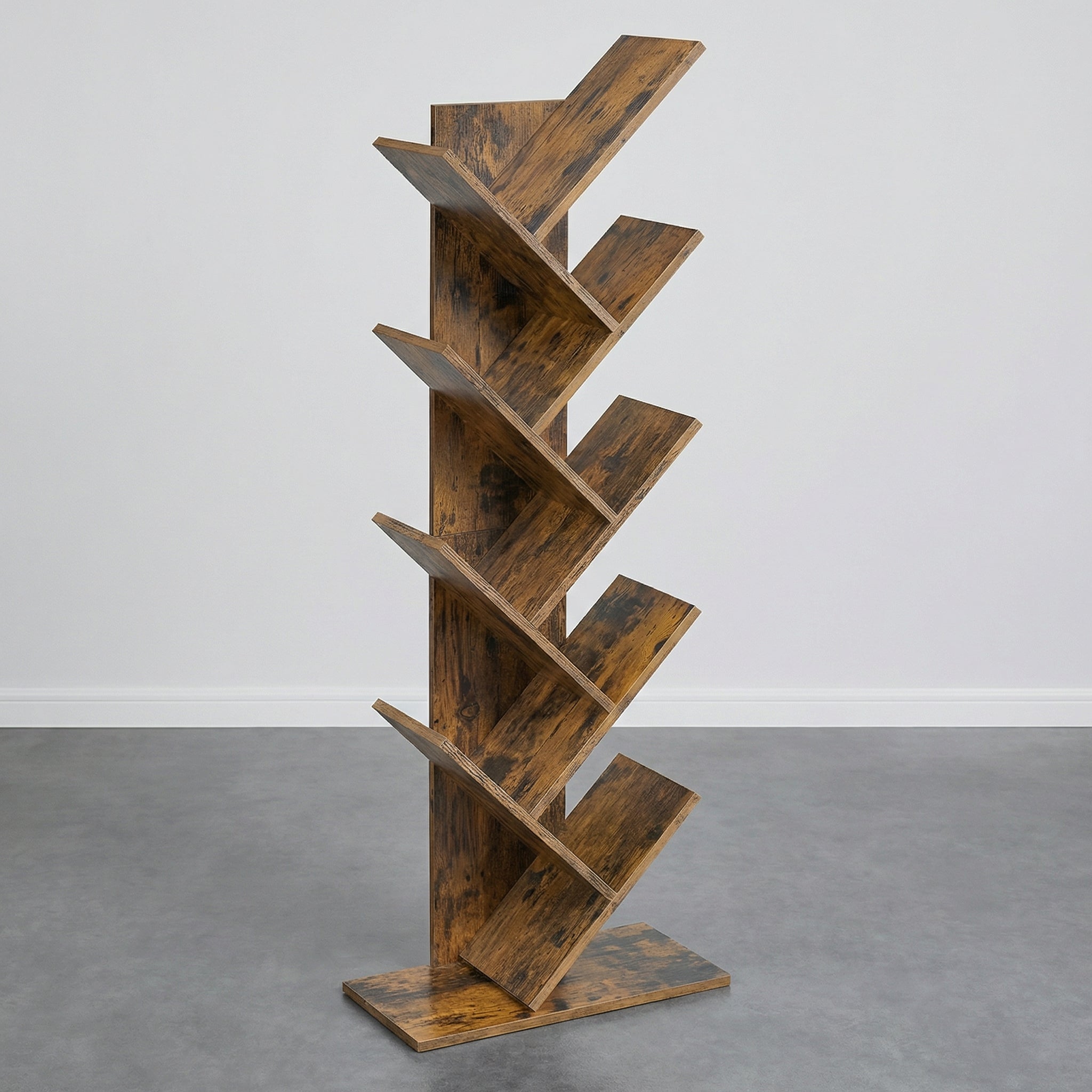 Bibliothèque Arbre Bois Rustique
