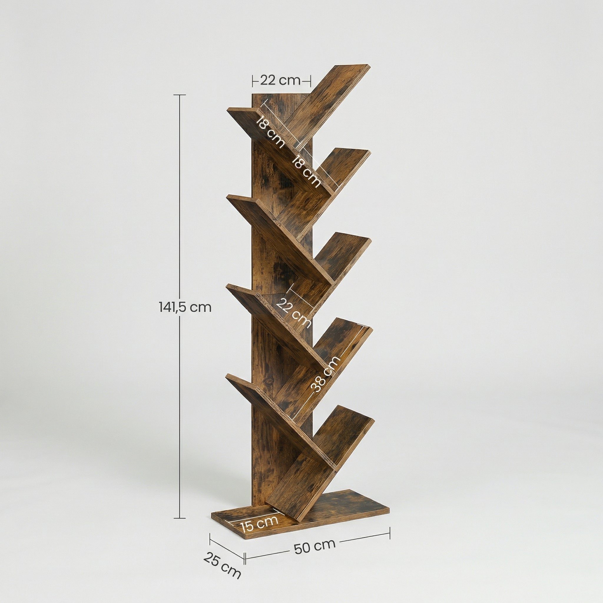 Bibliothèque Arbre Bois Rustique