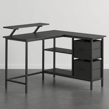 Bureau d’Angle Industriel avec Tiroirs