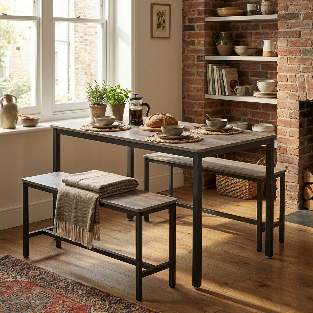 Ensemble Table et Bancs Industriel