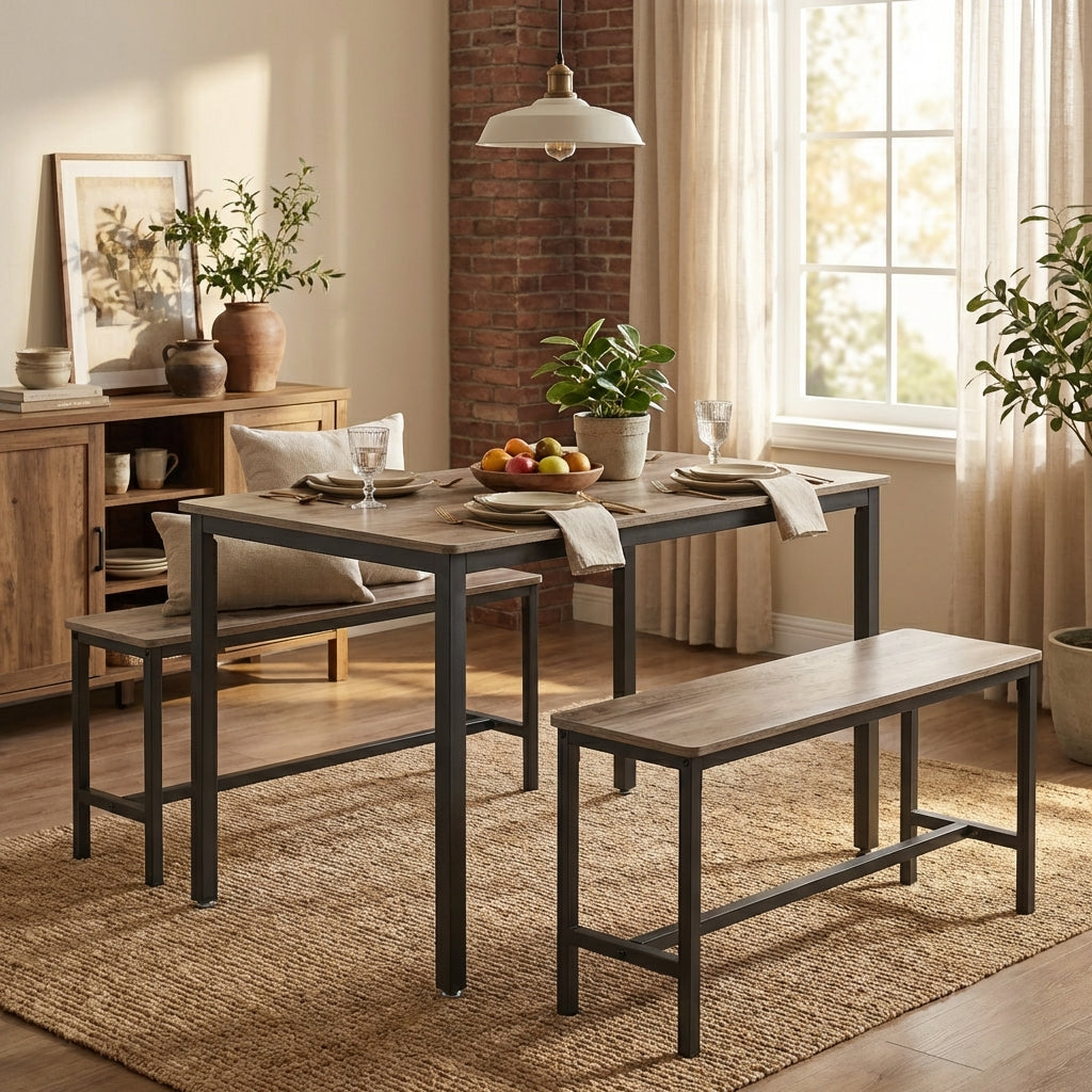Ensemble Table et Bancs Industriel